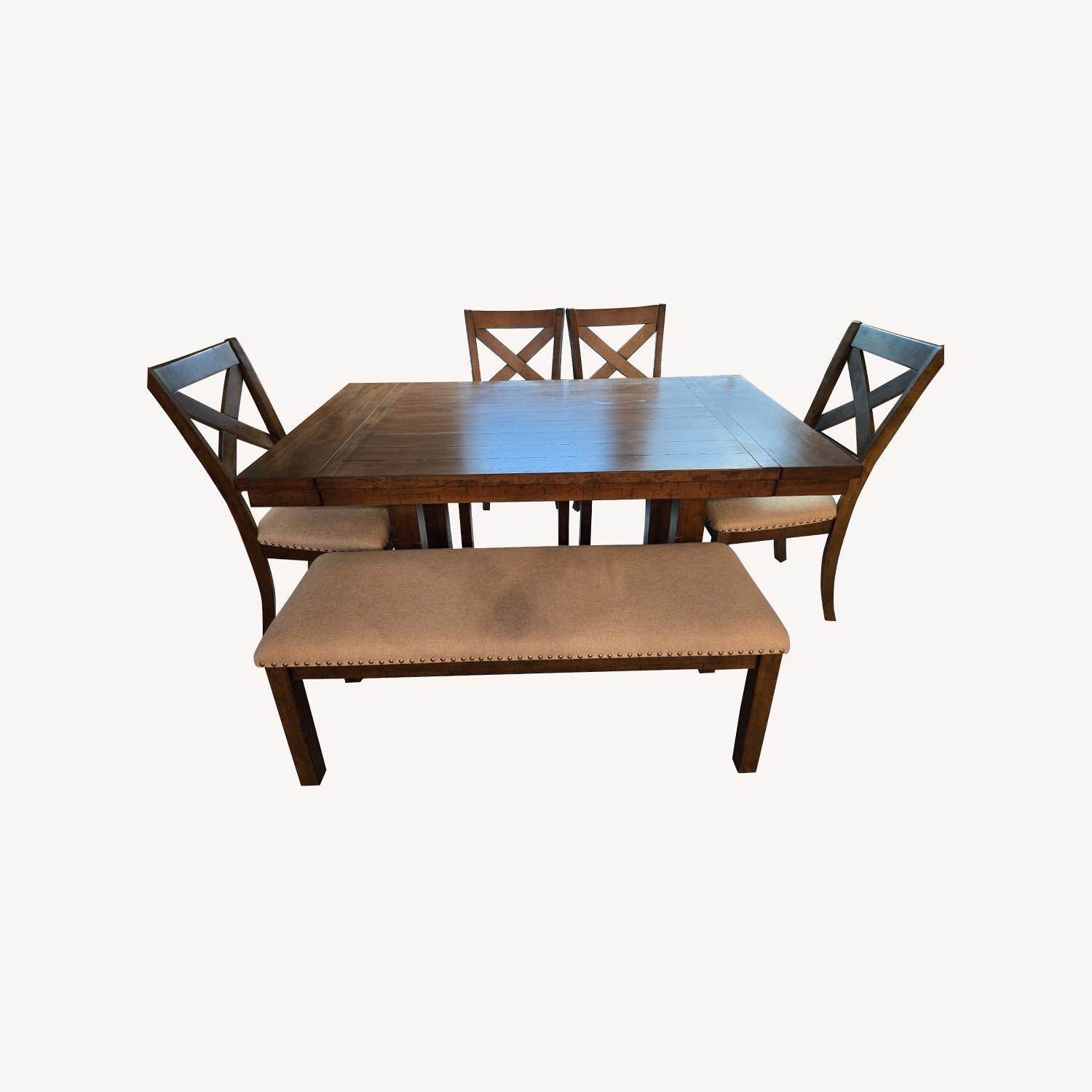 Ashley Furniture Moriville Dining Table and 4 Chairs and Bench - image-0