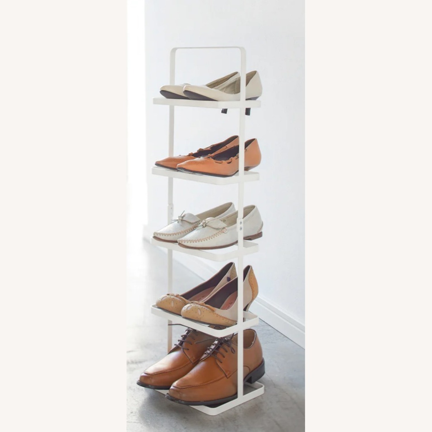 Yamazaki Home White Shoe Rack - Steel - Tall - image-1