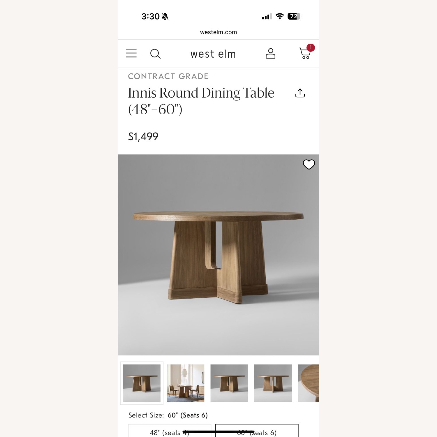 West Elm Innis Wood Dining Table - image-2