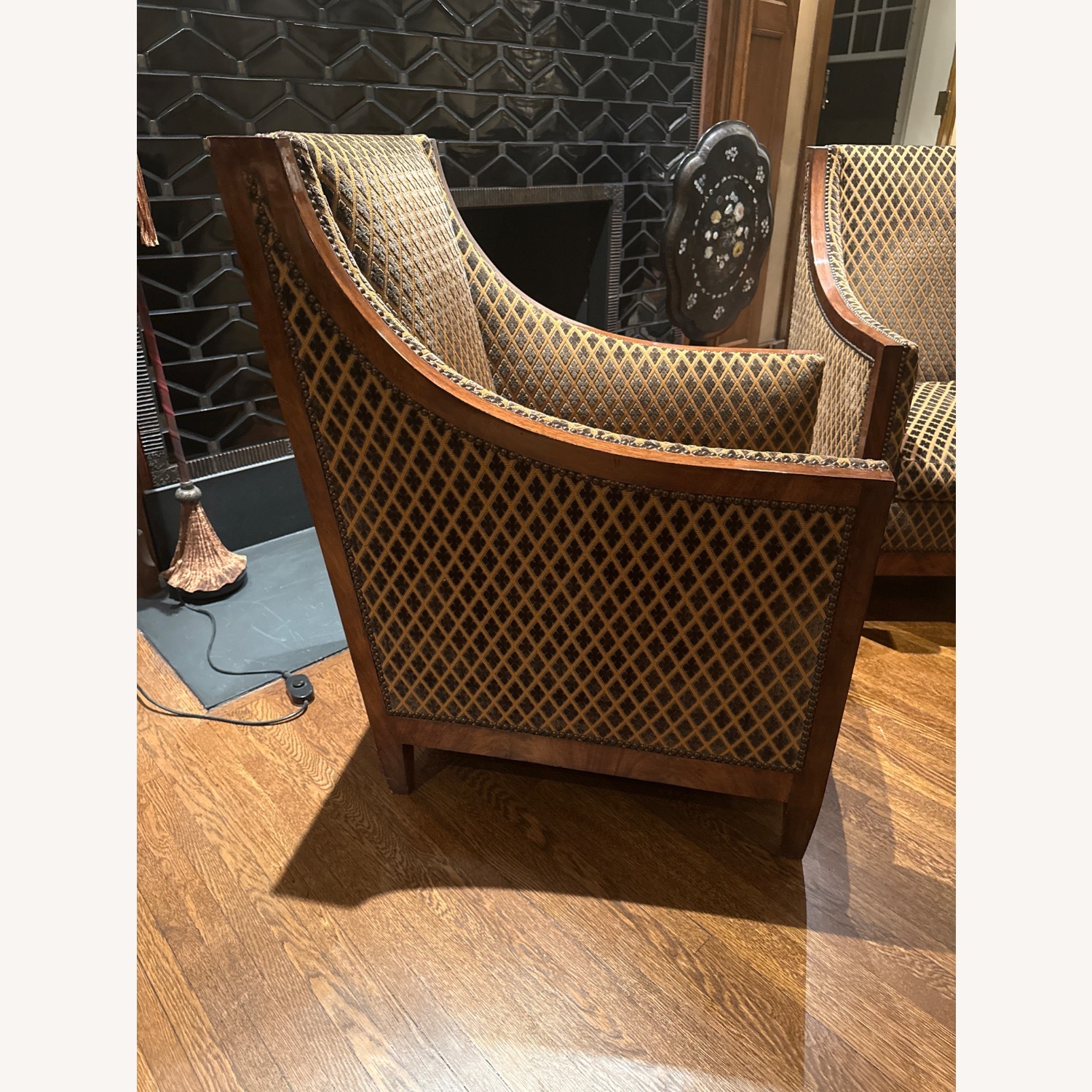 Mahogany Veneer Accent Chairs - image-2