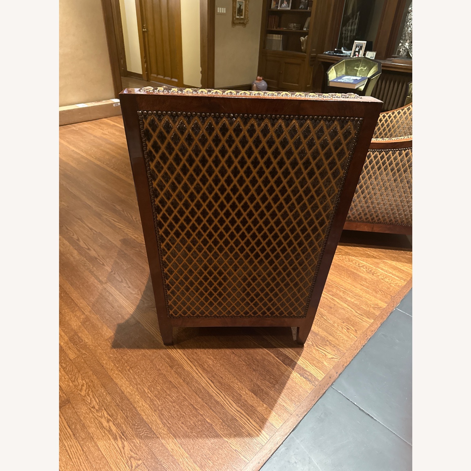 Mahogany Veneer Accent Chairs - image-5