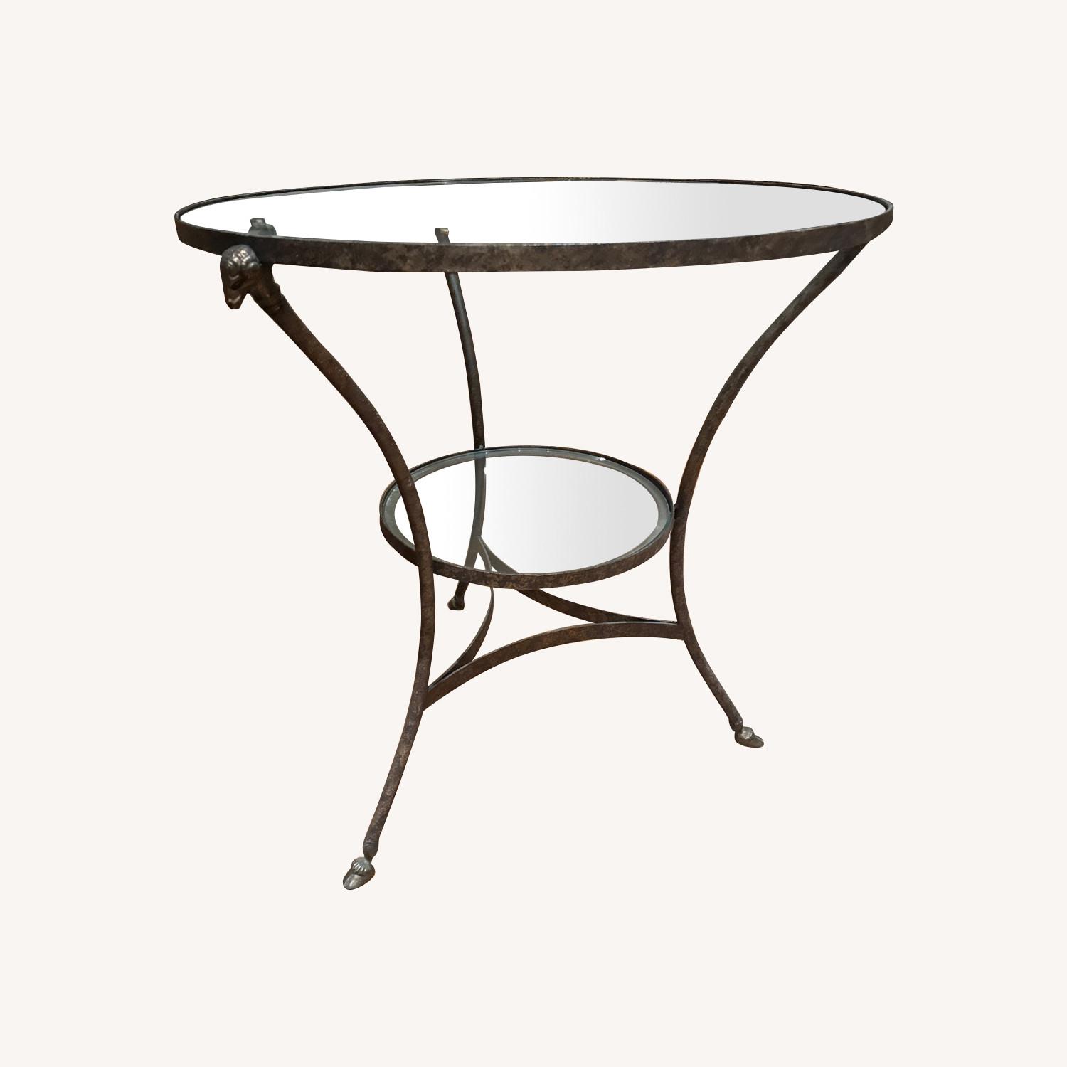 Dark Brown Glass Side Table - image-0