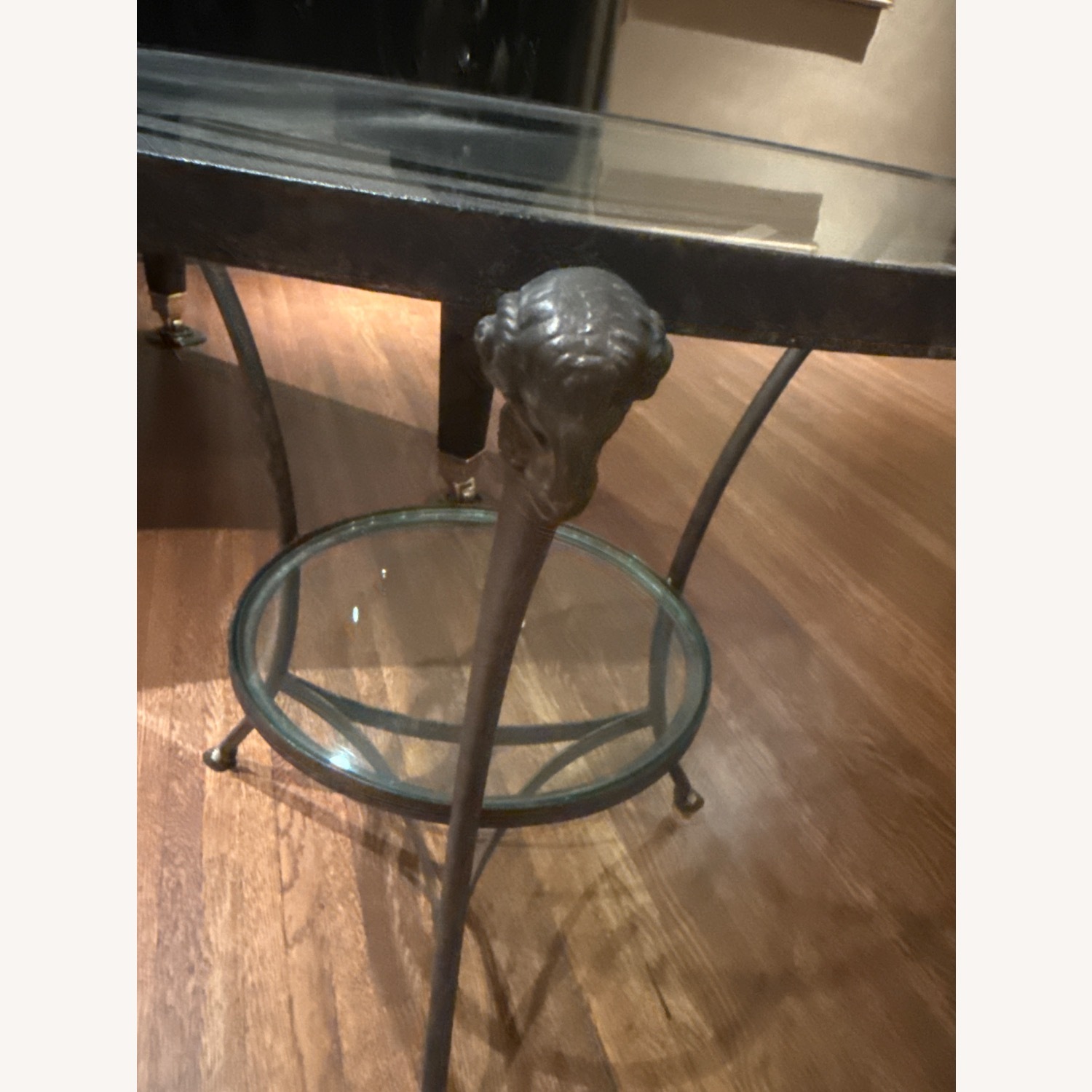 Dark Brown Glass Side Table - image-3