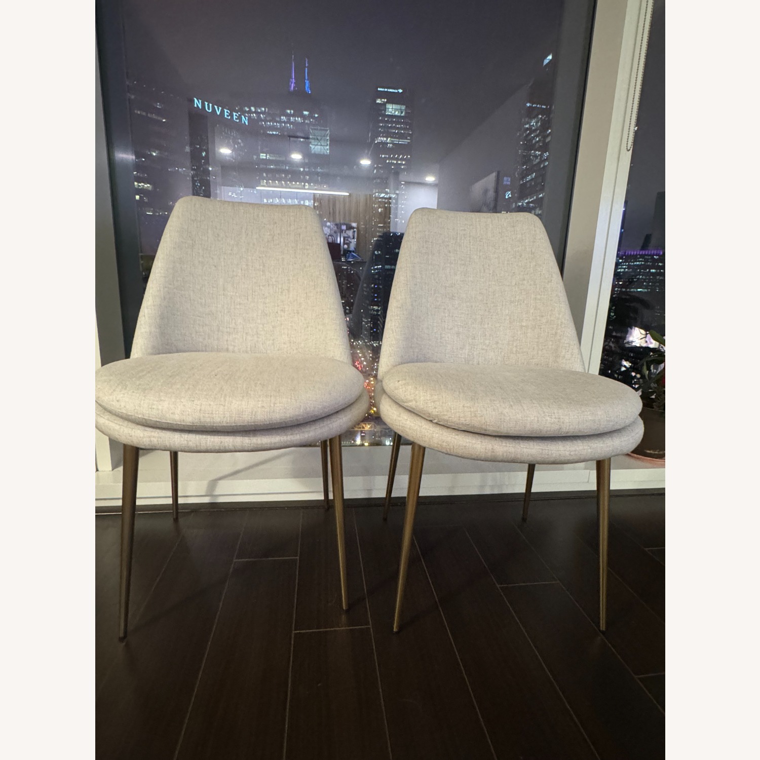 West Elm Light Gray Fabric Dining Chairs - image-1