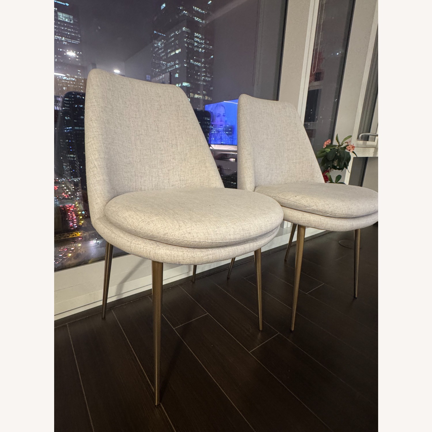 West Elm Light Gray Fabric Dining Chairs - image-2
