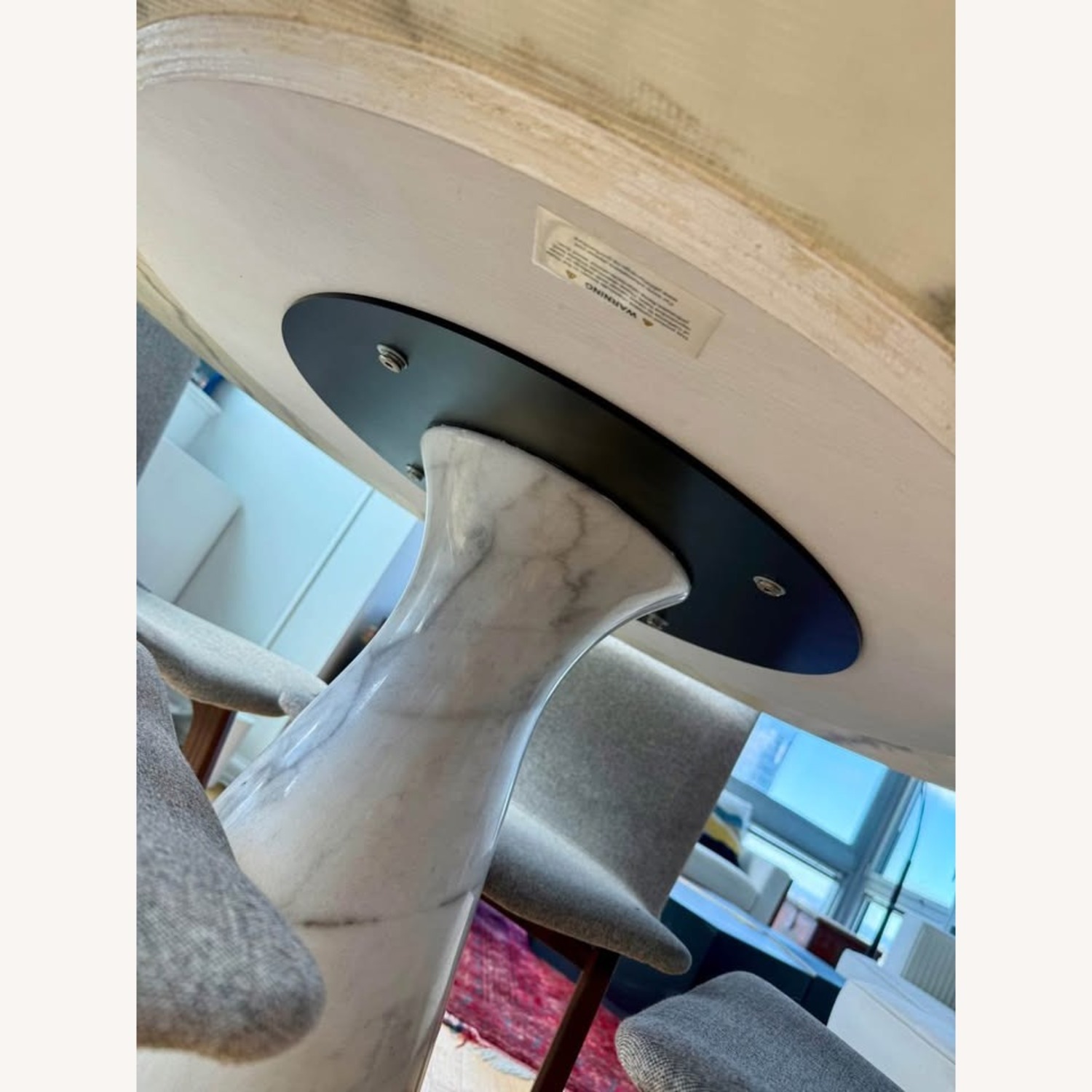 Solid Marble Dining Table with 5 Modern Chairs - image-6