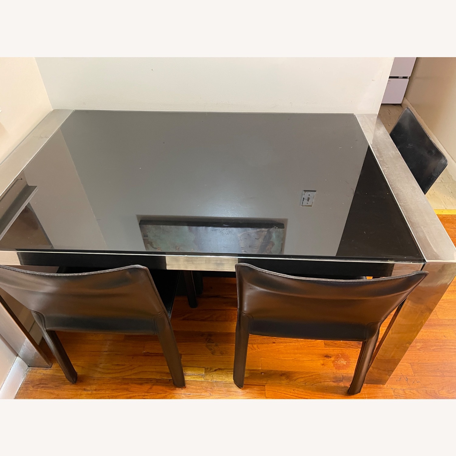 Coaster Fine Black Leather Dining Set - image-2