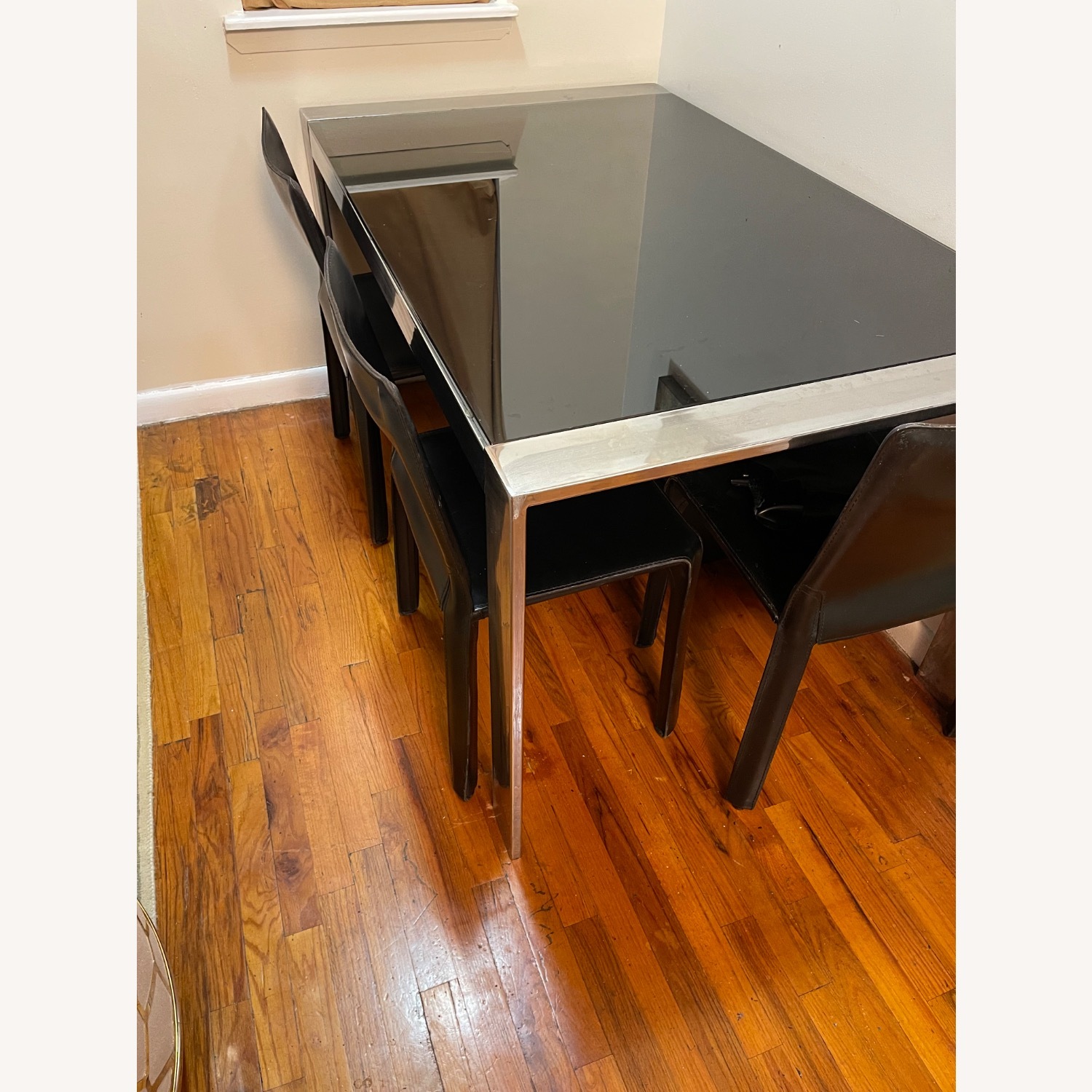 Coaster Fine Black Leather Dining Set - image-3