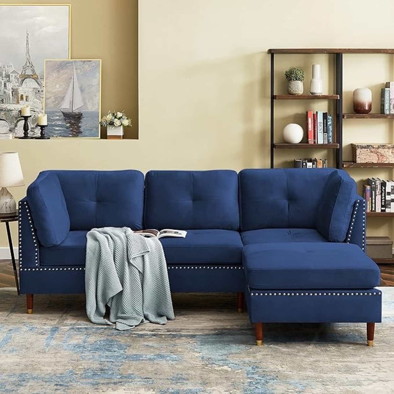 Wayfair Brilliant Blue Sectional  - image-8