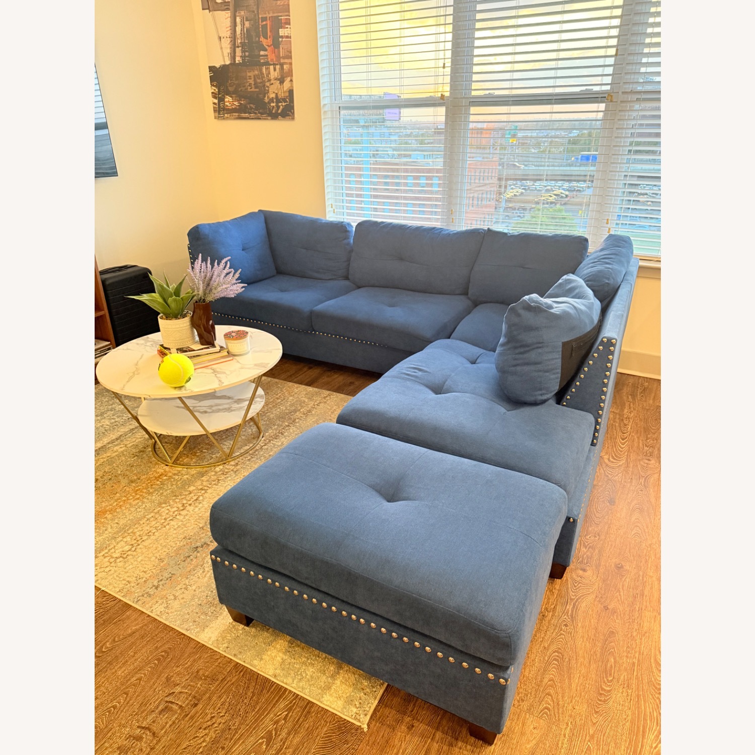 Wayfair Brilliant Blue Sectional  - image-7