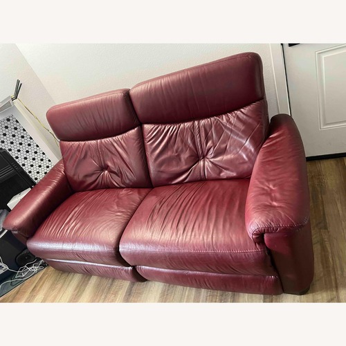 Used Scandinavian Designs Leather Power Recliner Sofa for sale on AptDeco