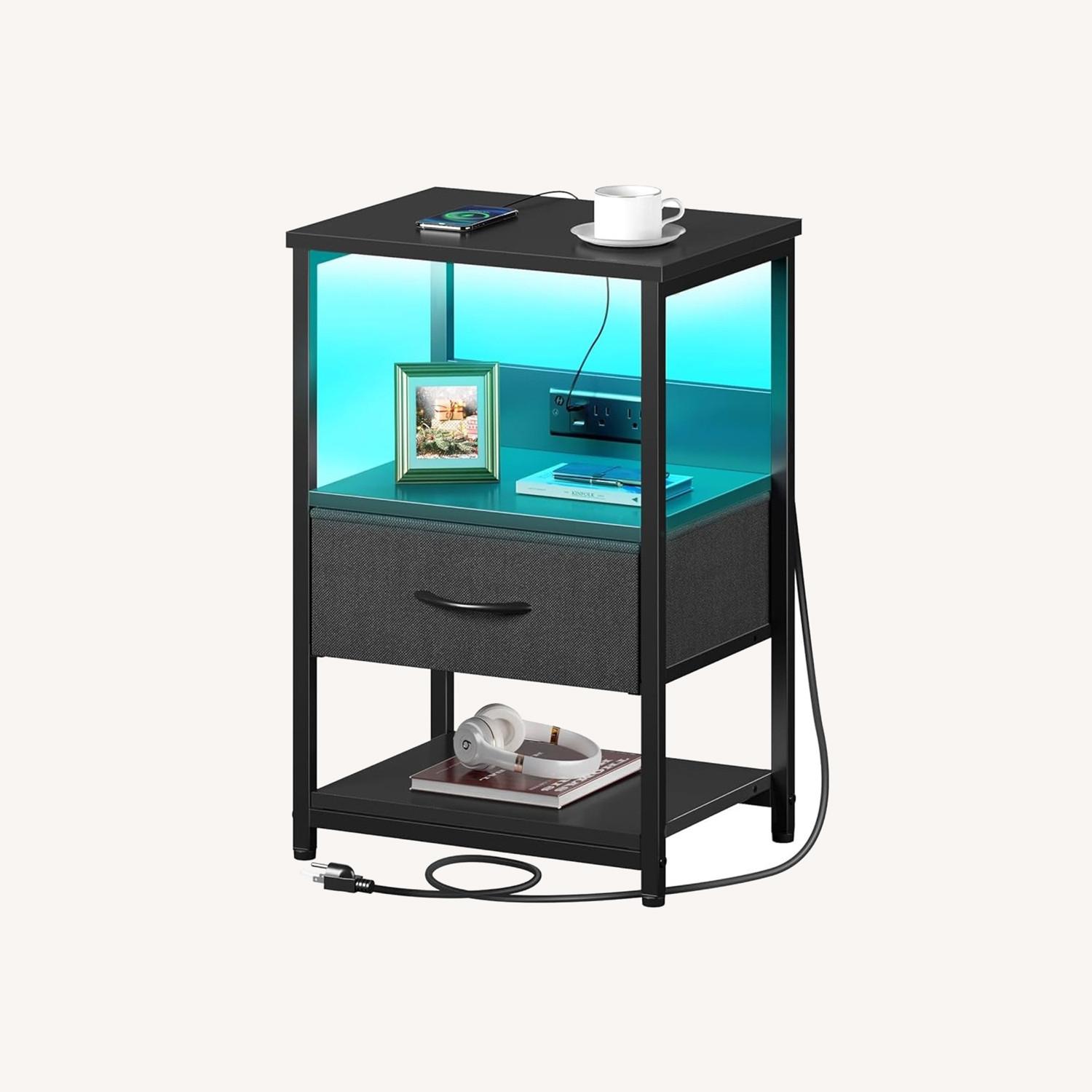 Amazon Black Wood Nightstand - image-0