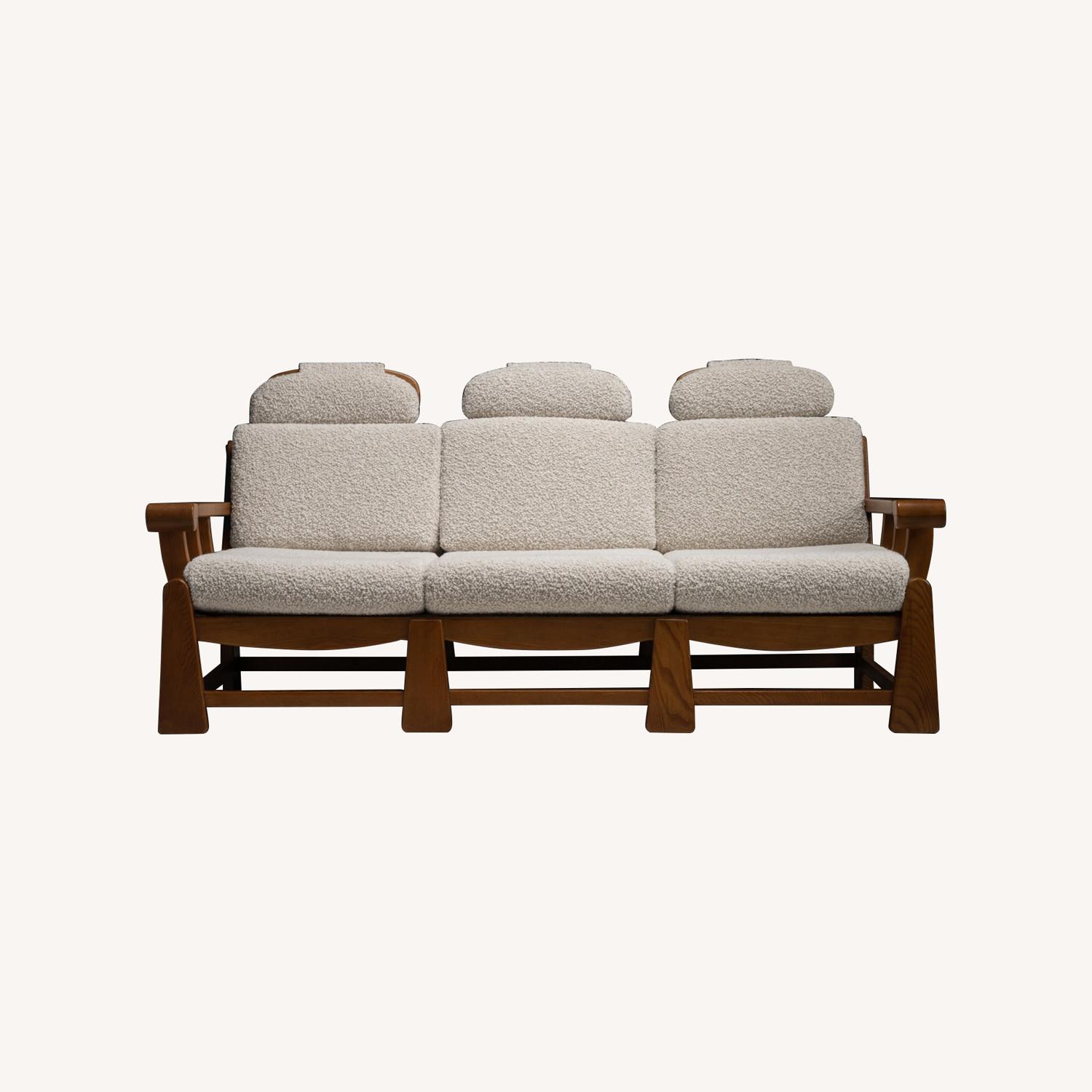 Vintage/Antique Natural Boucle 3+ Seater Sofa - image-0