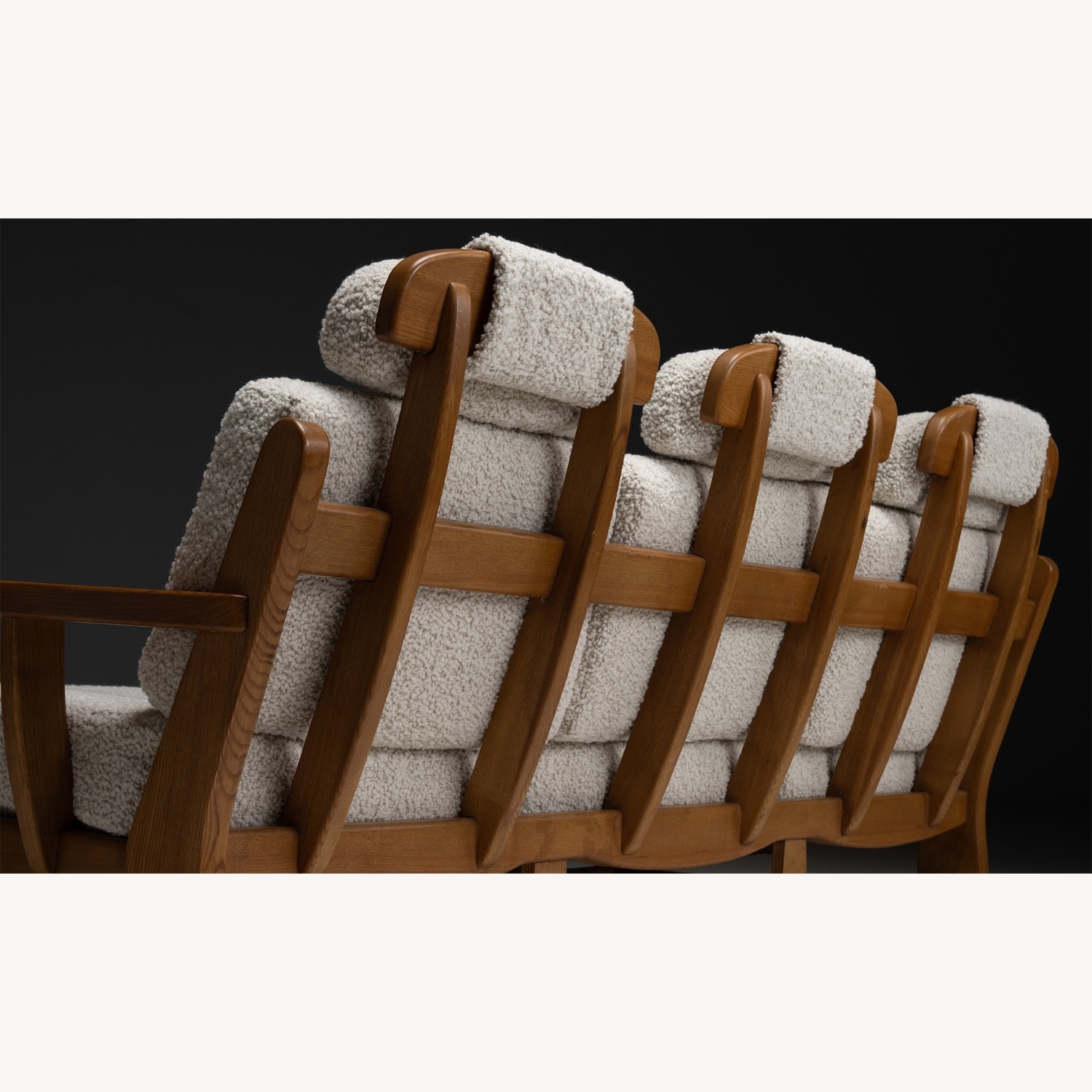 Vintage/Antique Natural Boucle 3+ Seater Sofa - image-9