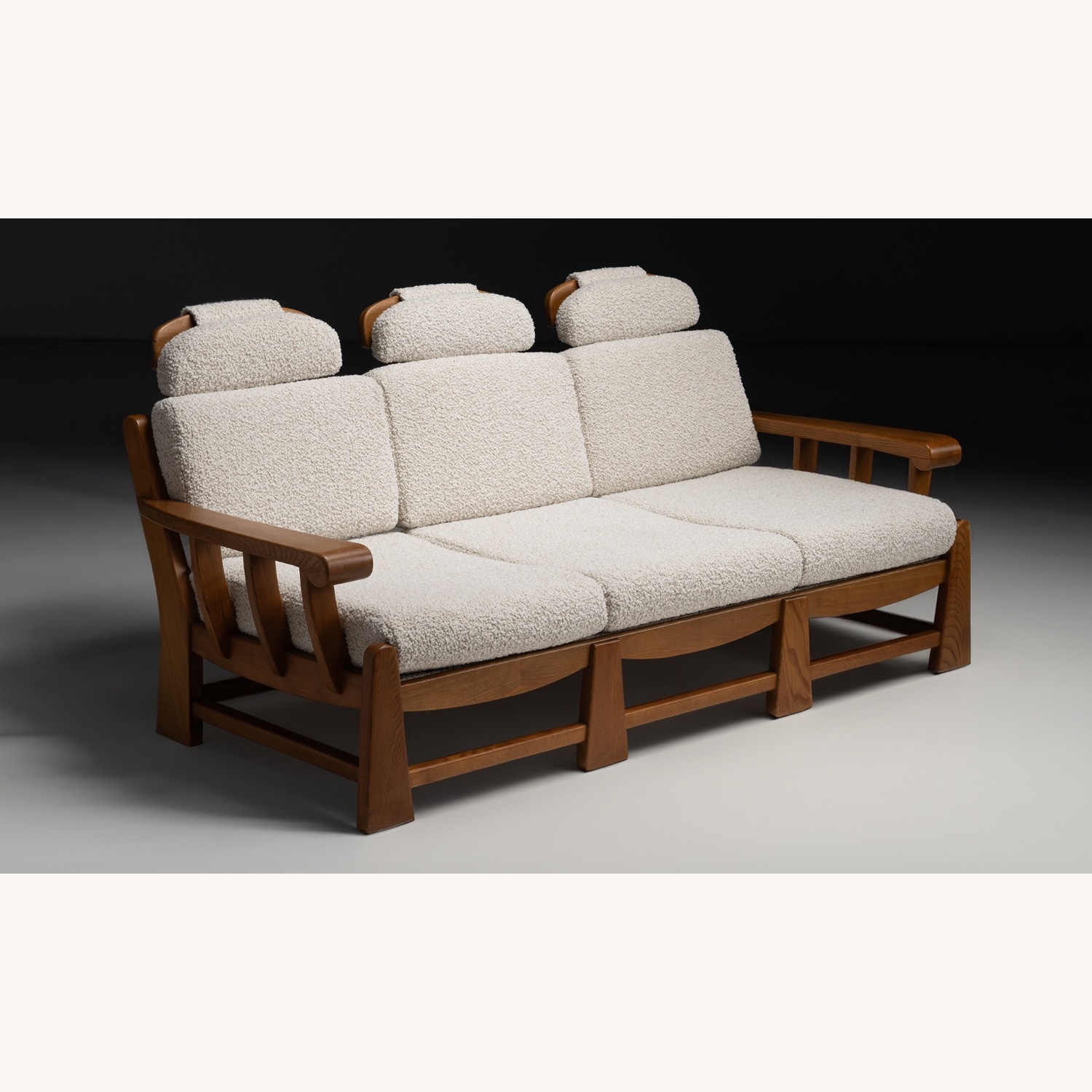 Vintage/Antique Natural Boucle 3+ Seater Sofa - image-5