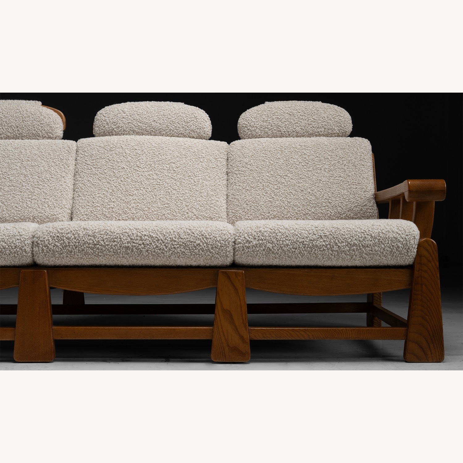 Vintage/Antique Natural Boucle 3+ Seater Sofa - image-3