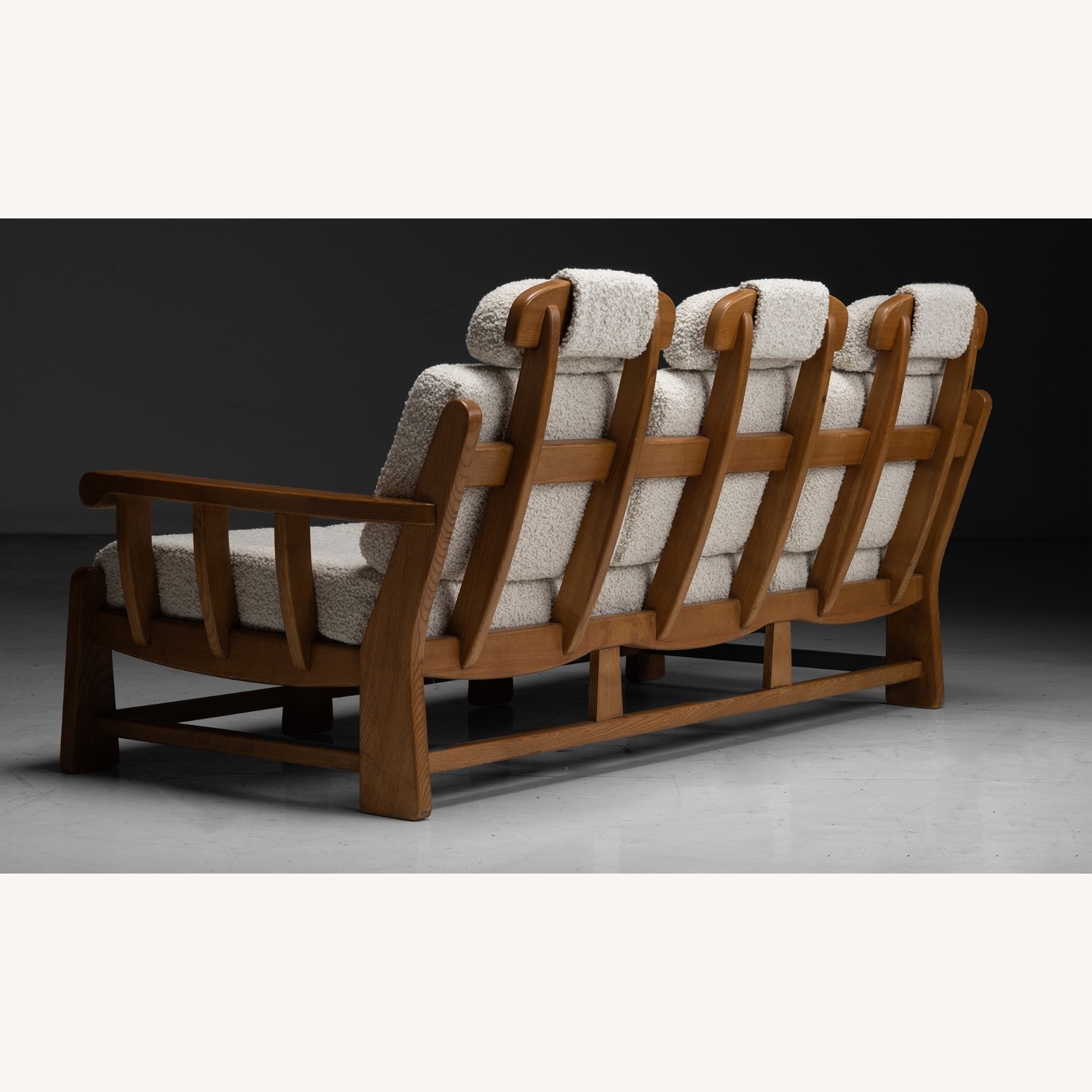 Vintage/Antique Natural Boucle 3+ Seater Sofa - image-8