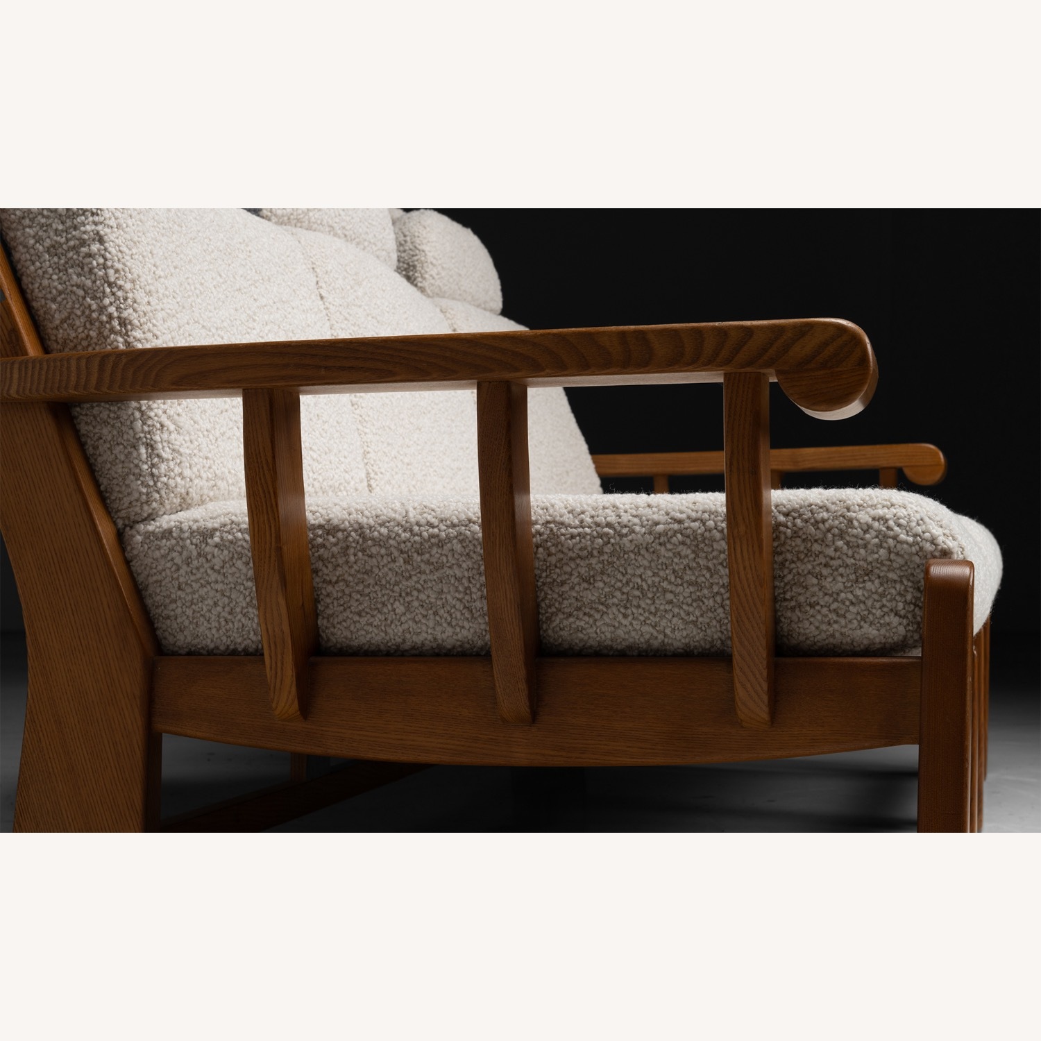 Vintage/Antique Natural Boucle 3+ Seater Sofa - image-7