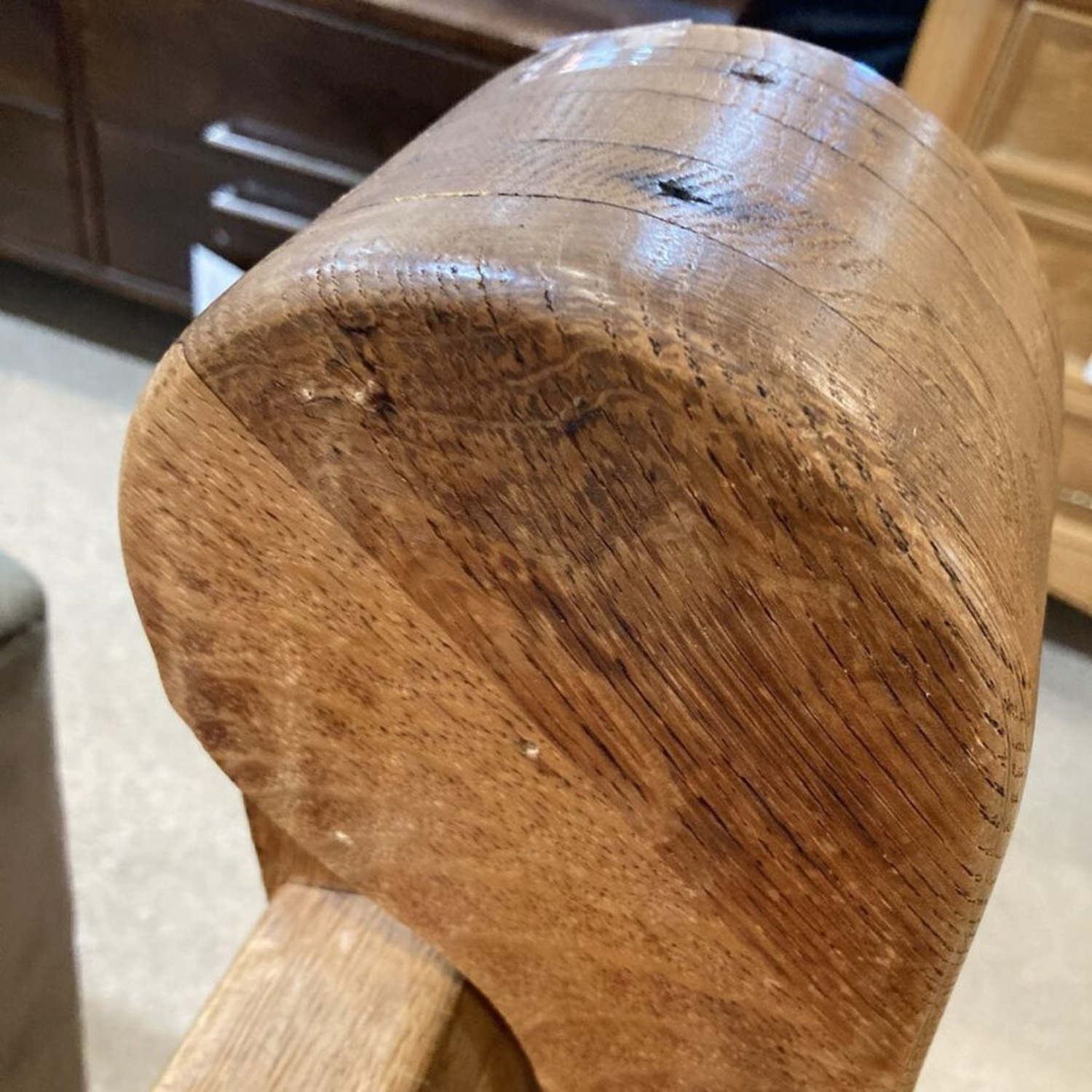 Antique Carved Oak Church Pew Bench - image-8