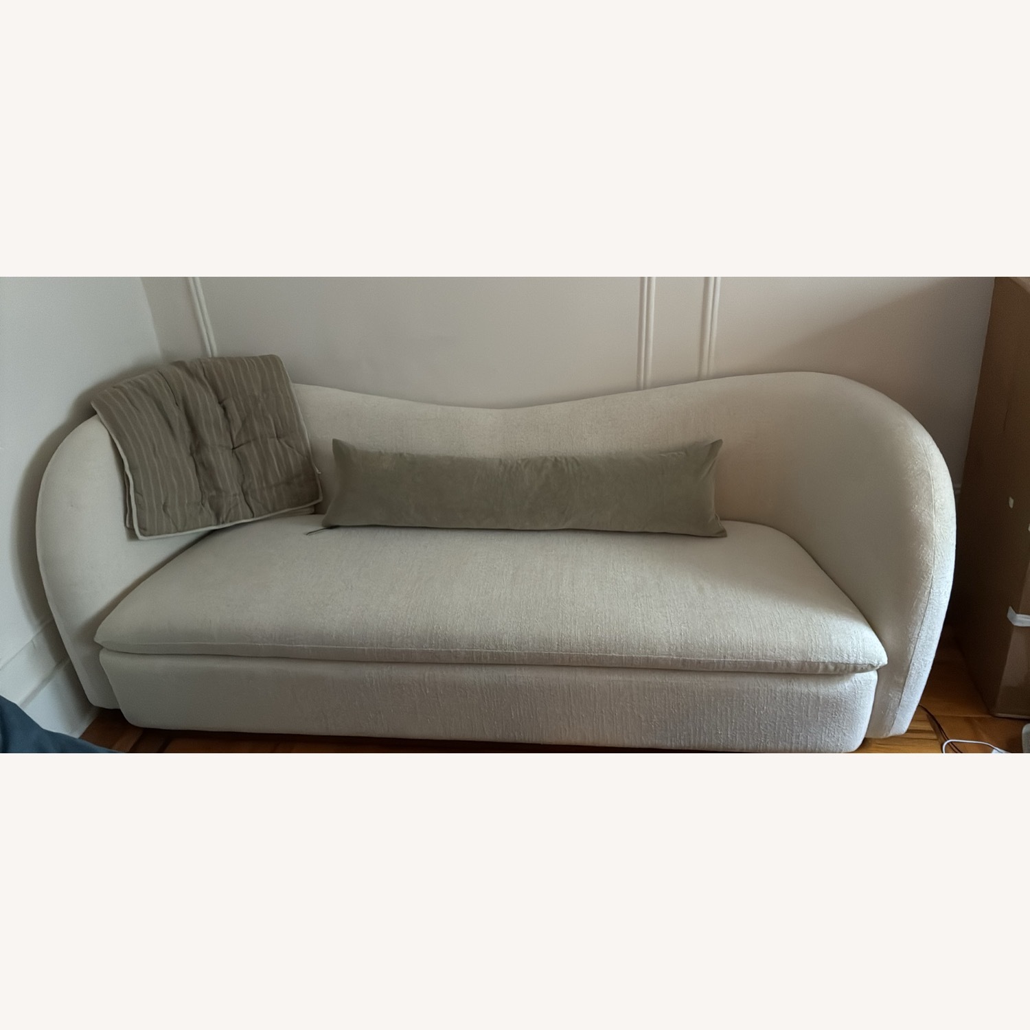 West Elm Kaufman 86" Sofa Shown in Luxe Chenille Alabaster - image-1