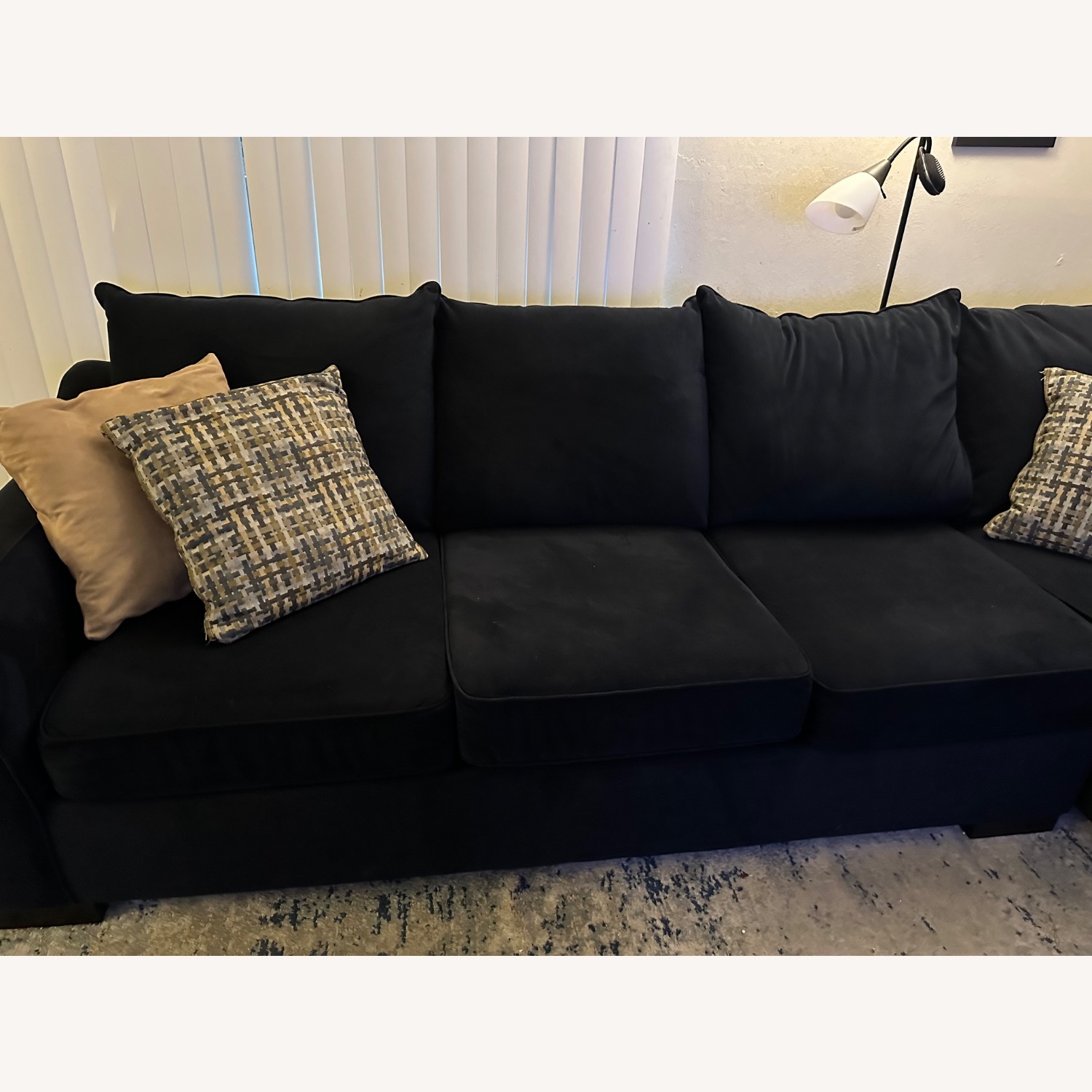 Living Spaces Soma Blue Fabric 2 Piece Sectional - image-3