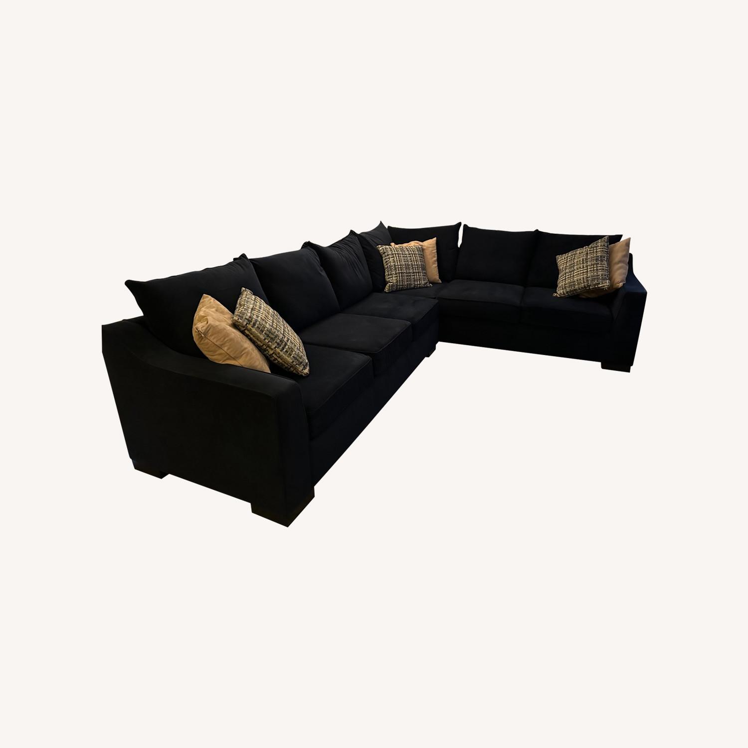 Living Spaces Soma Blue Fabric 2 Piece Sectional - image-0