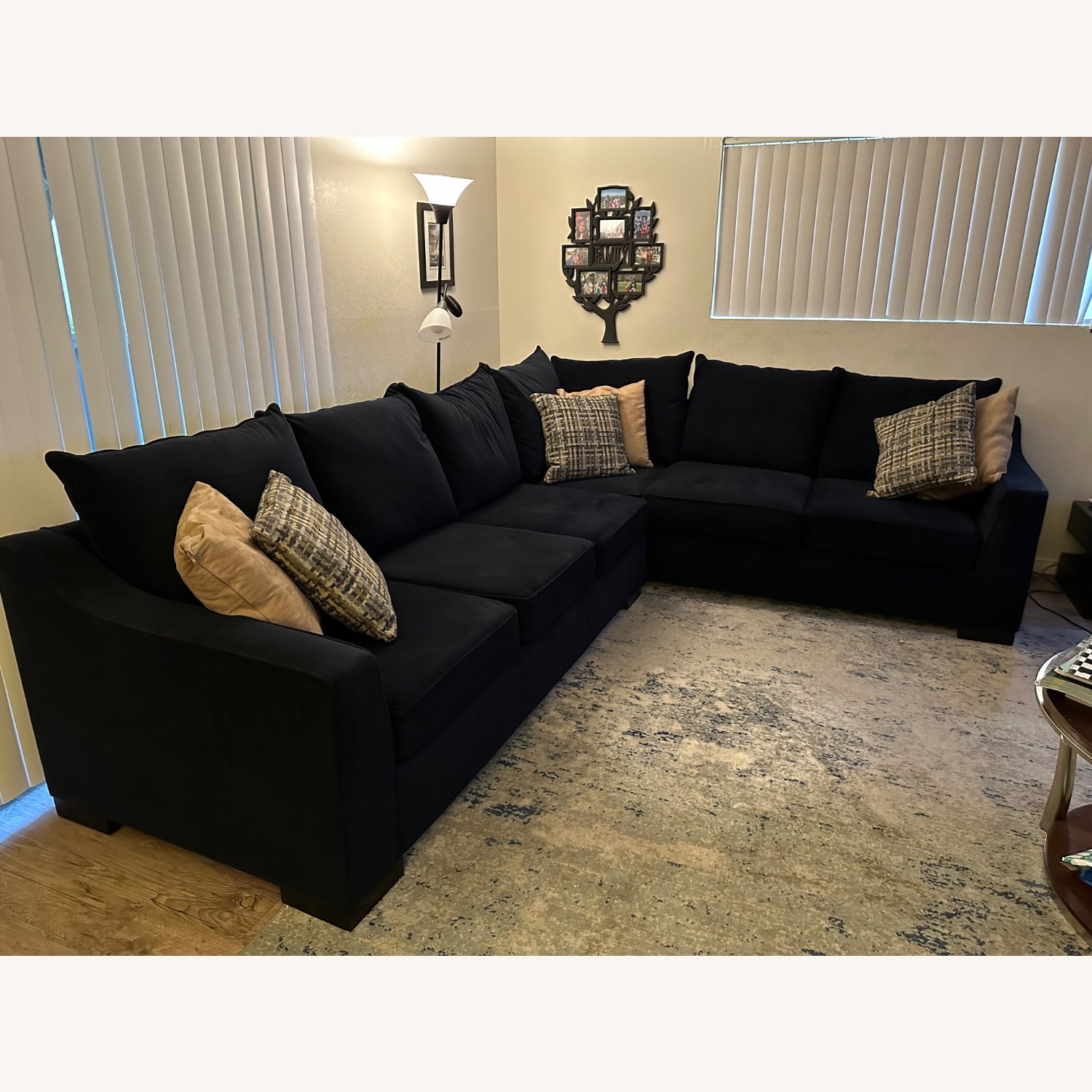 Living Spaces Soma Blue Fabric 2 Piece Sectional - image-4