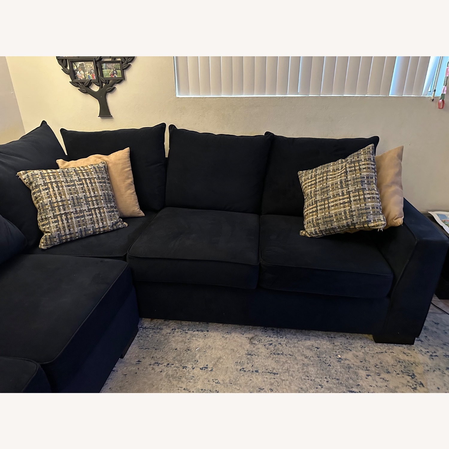 Living Spaces Soma Blue Fabric 2 Piece Sectional - image-2