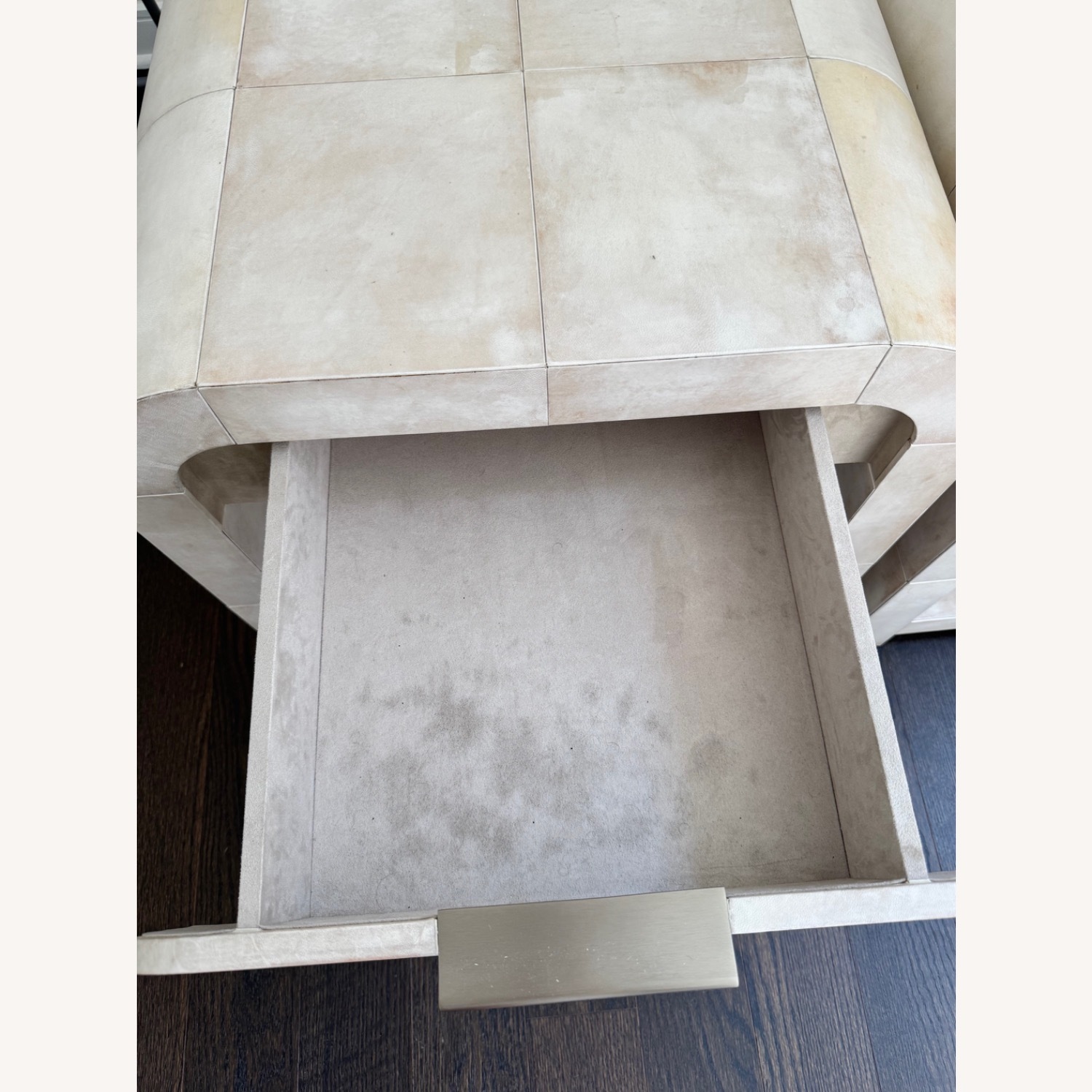 Restoration Hardware Lucien Parchment Nightstands - image-7