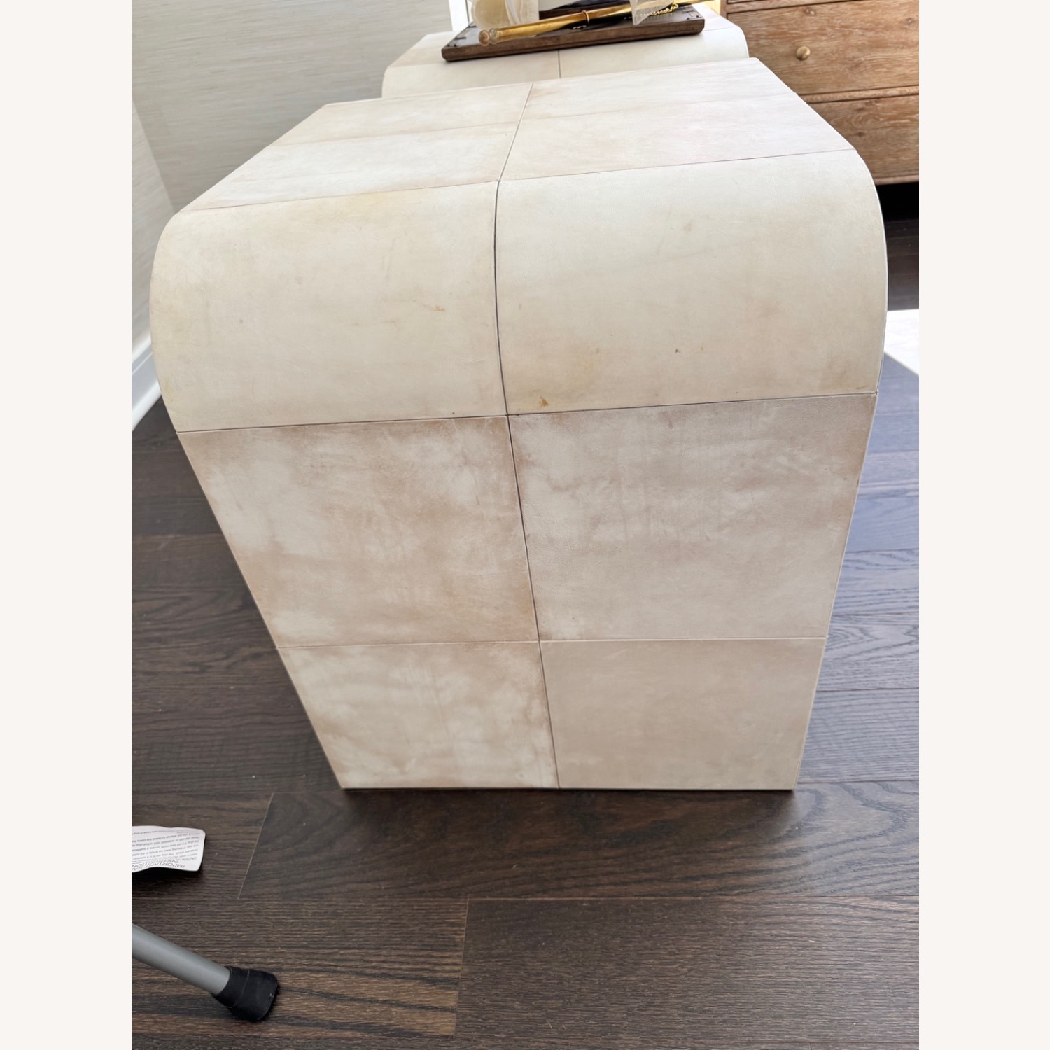 Restoration Hardware Lucien Parchment Nightstands - image-3