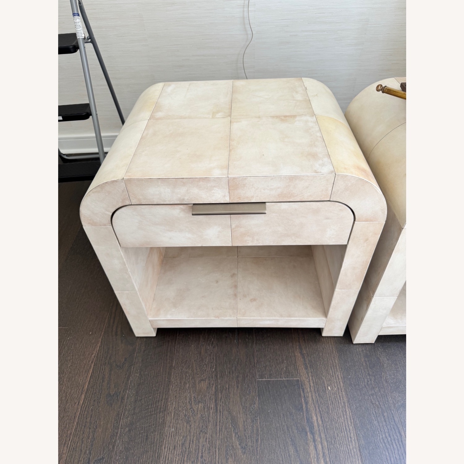 Restoration Hardware Lucien Parchment Nightstands - image-5