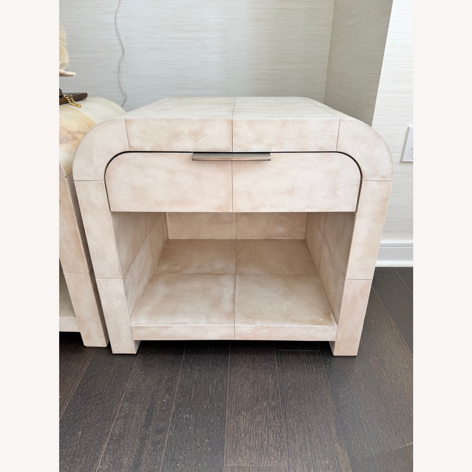 Restoration Hardware Lucien Parchment Nightstands - image-6
