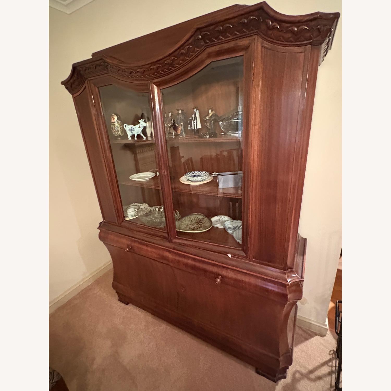Antique  Wood China Cabinet - image-2