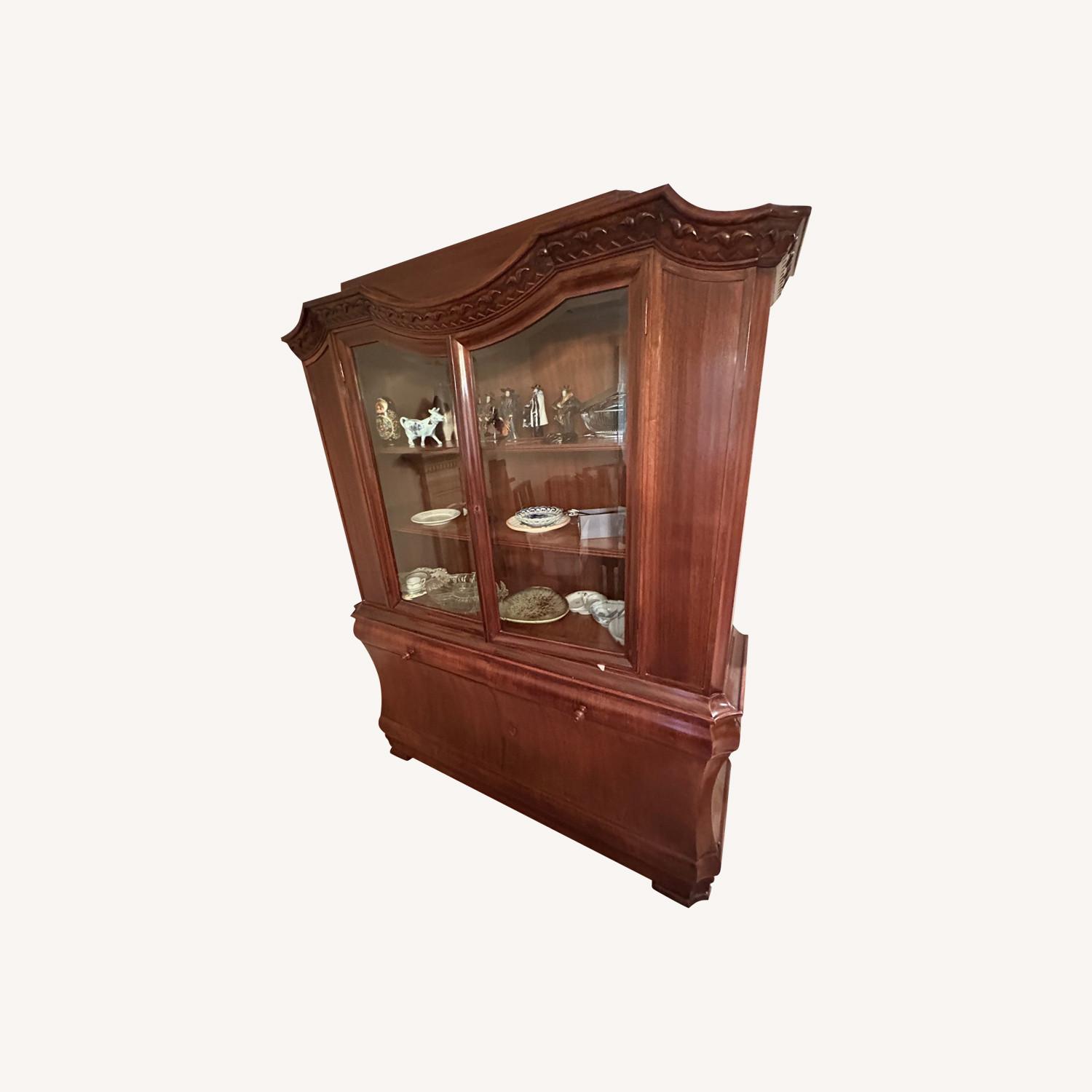 Antique  Wood China Cabinet - image-0