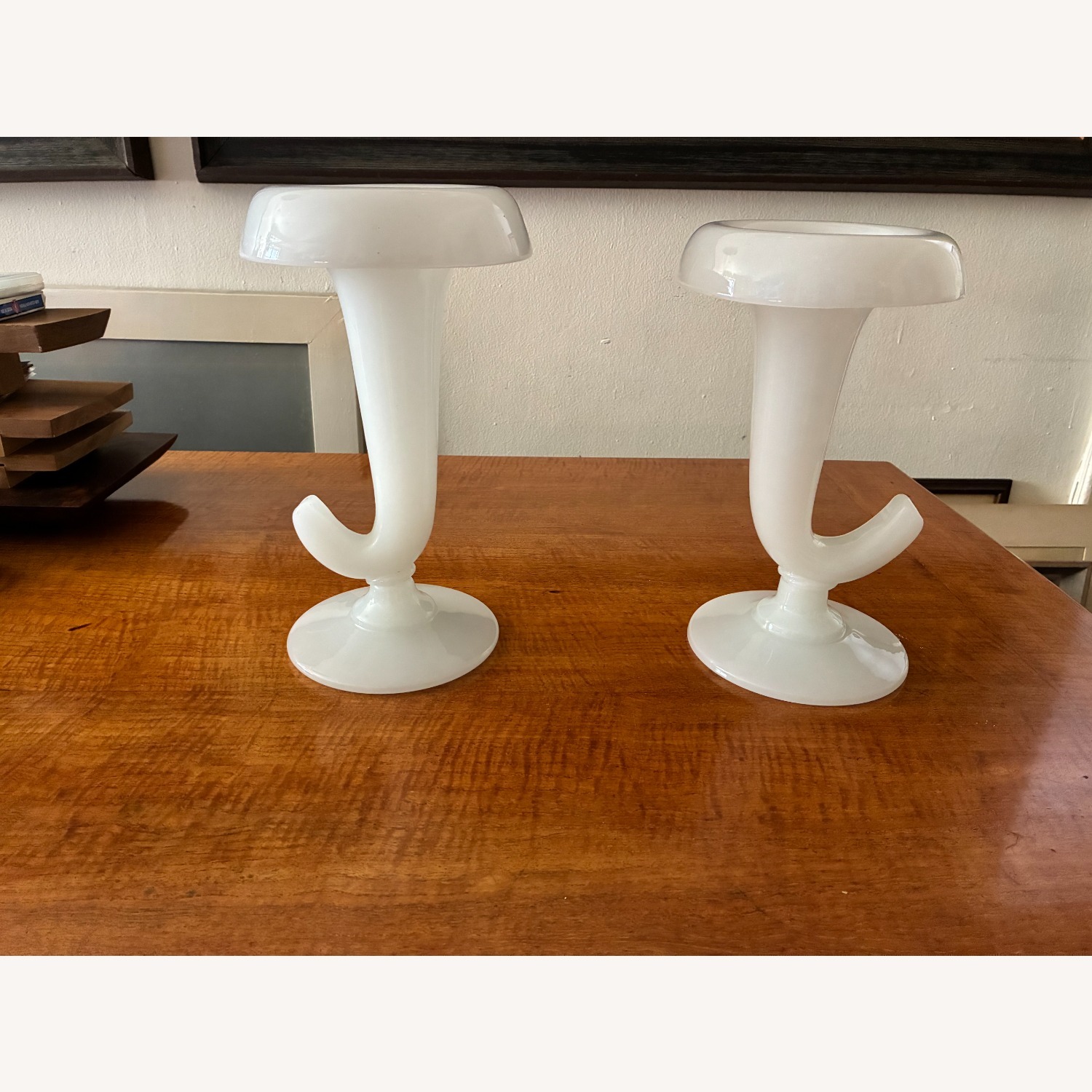 Vintage/Antique Mid Century White Glass Décor - image-1