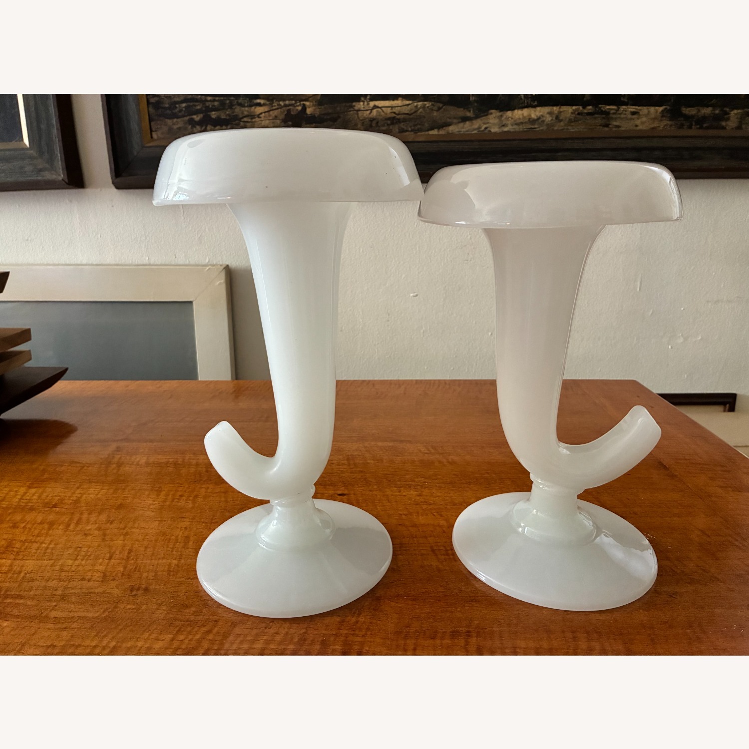 Vintage/Antique Mid Century White Glass Décor - image-2