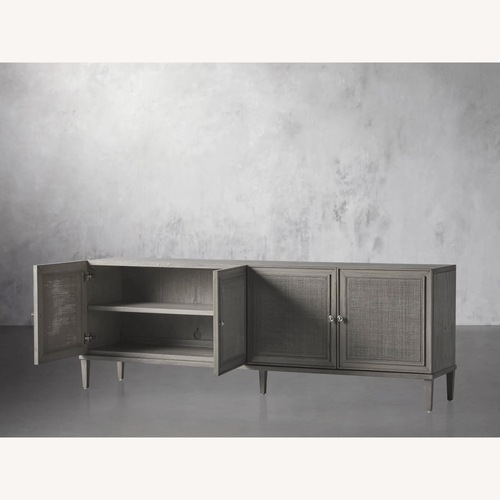 Used Arhaus Pearson Light Gray Wood Media Storage for sale on AptDeco