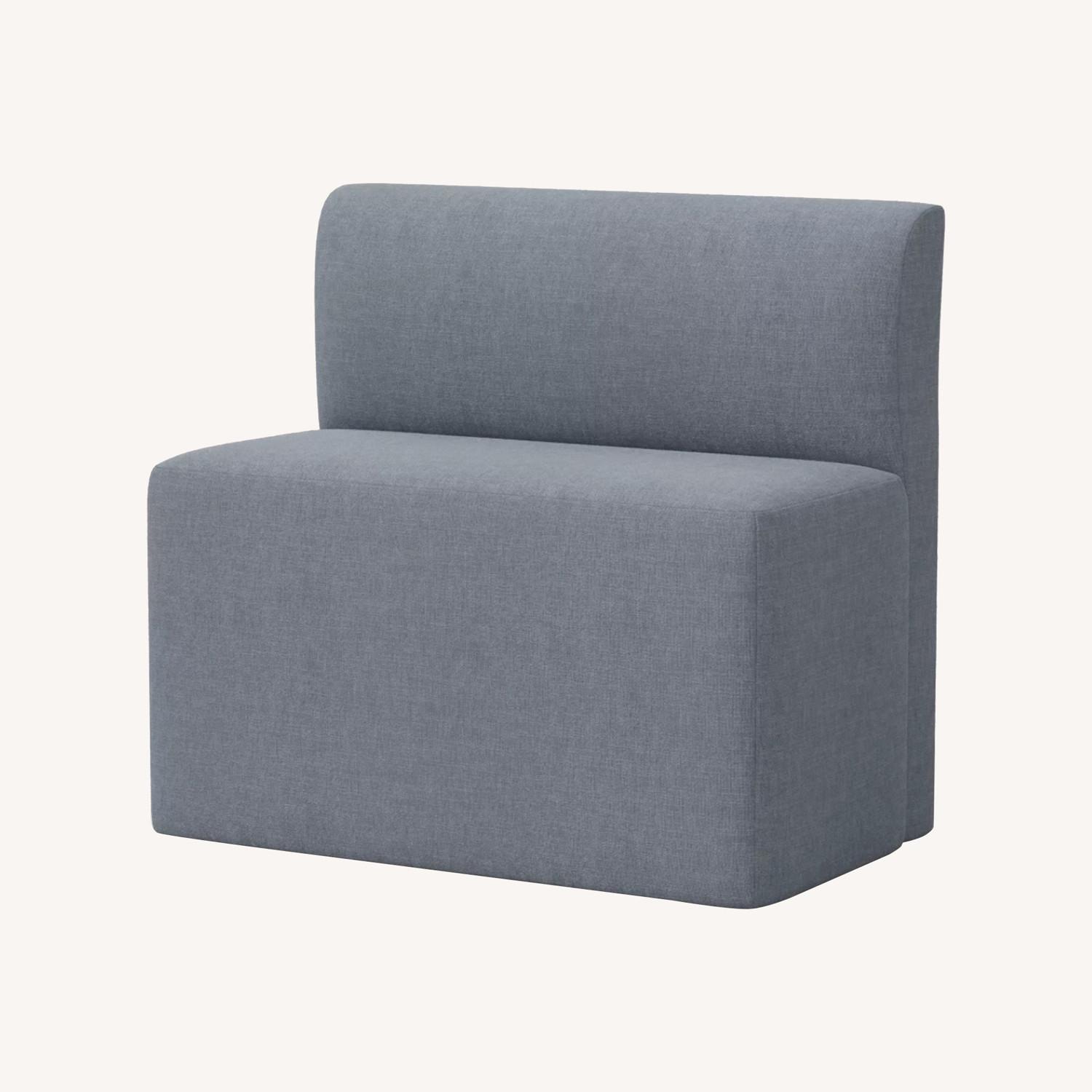 Target Threshold Blue Fabric Bench - image-0