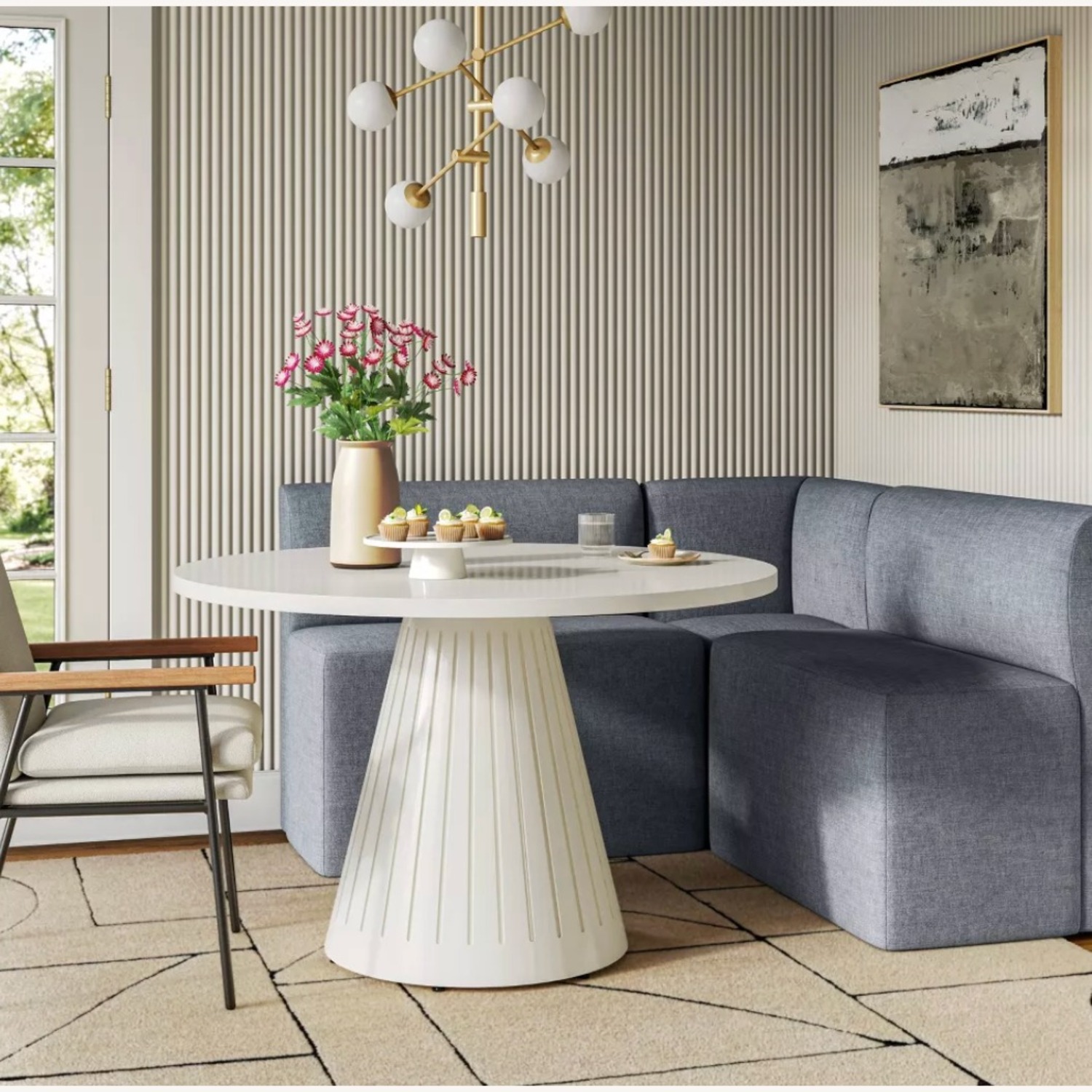 Target Threshold Blue Fabric Bench - image-2