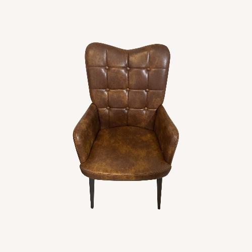 Used Wayfair Light Brown Faux Leather Accent Chair for sale on AptDeco