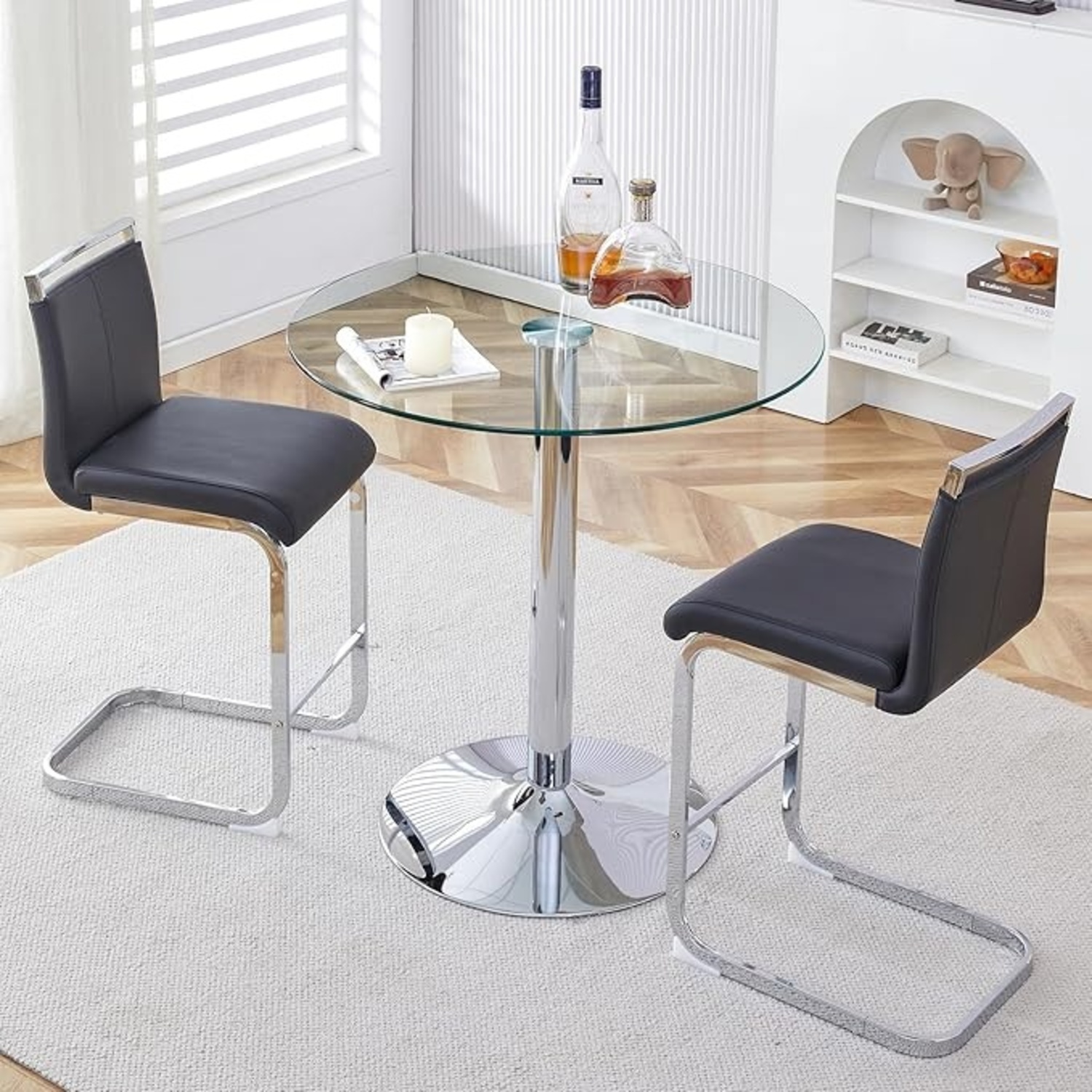Bar Table and Chairs Set of 2 - image-0