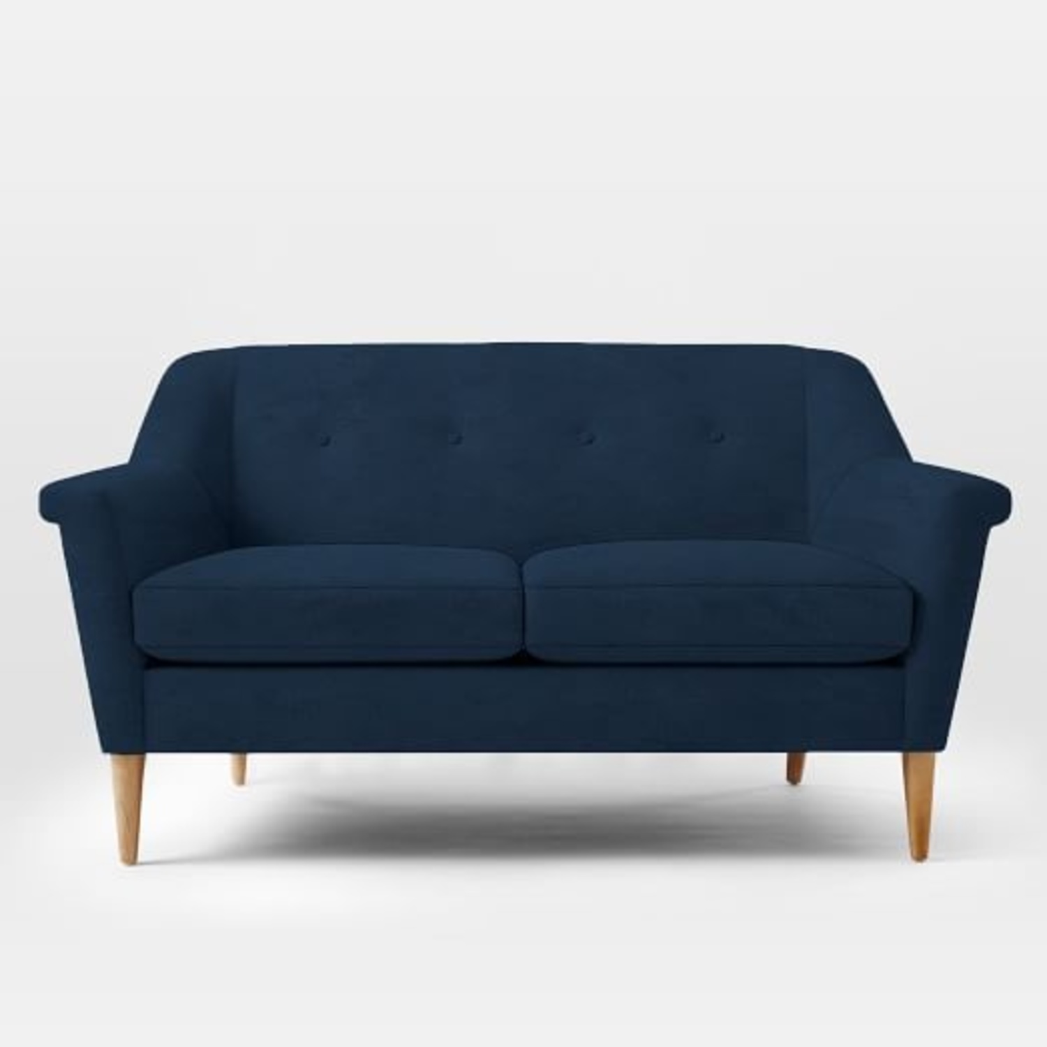 West Elm Finn Blue Velvet Loveseat - image-4