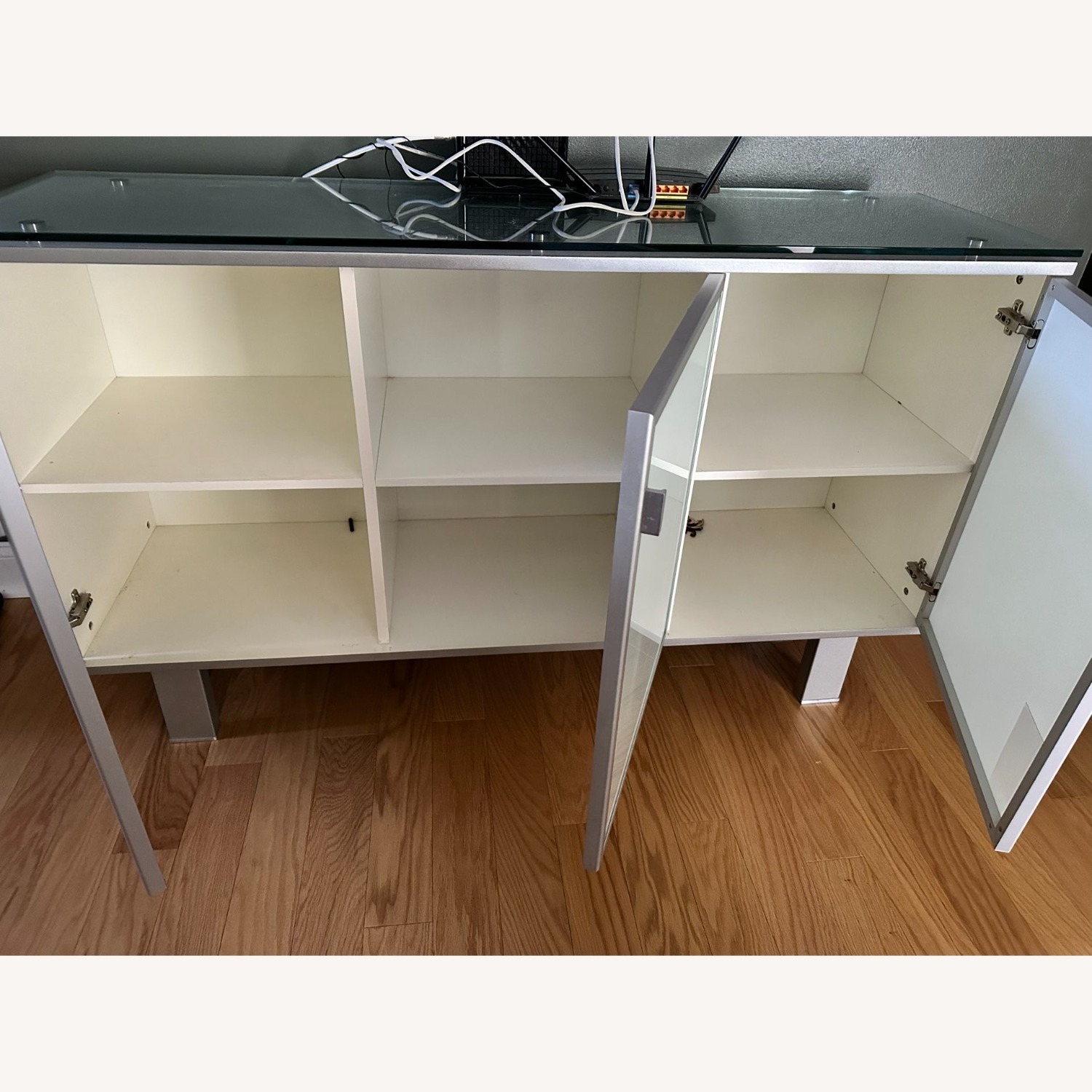 Light Gray Glass Media Storage - image-2