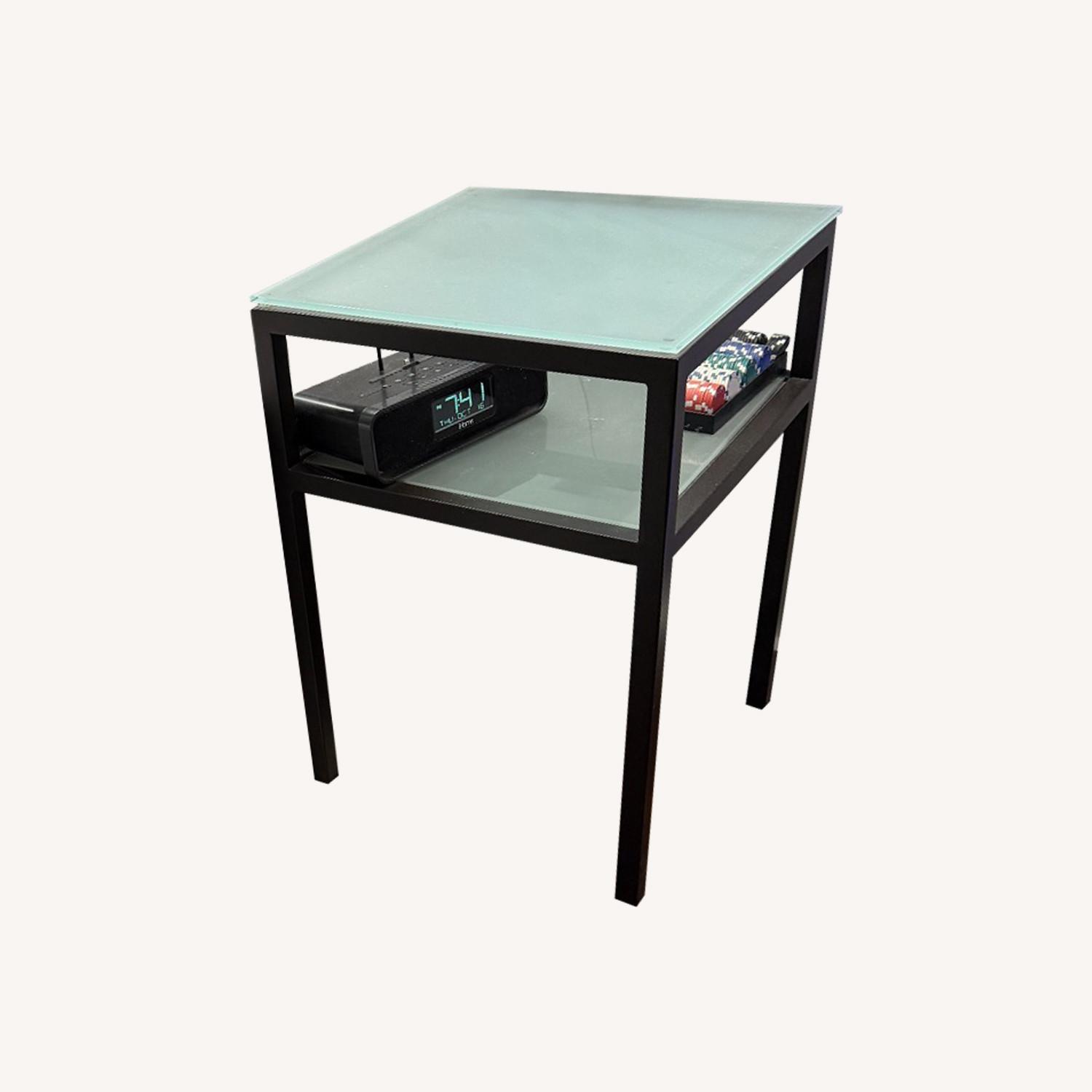 Black Glass Side Table - image-0