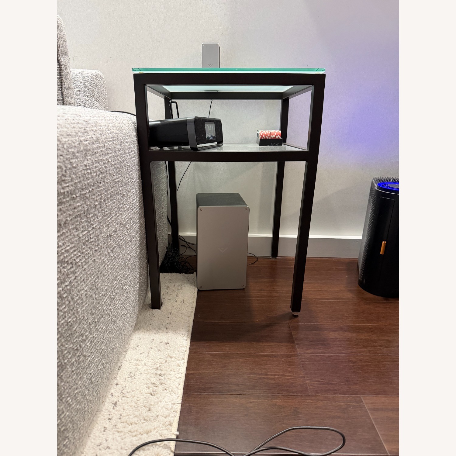 Black Glass Side Table - image-3