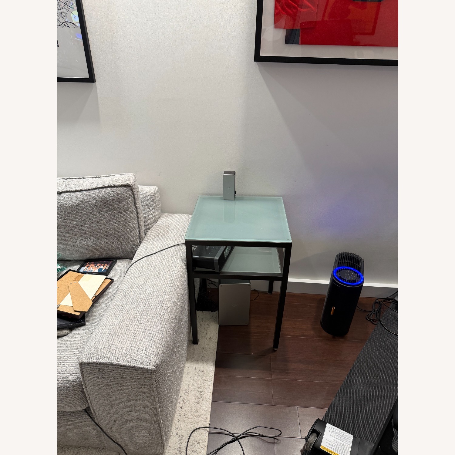 Black Glass Side Table - image-2