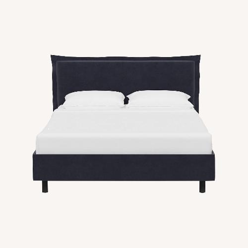 Used Lulu & Georgia Elara Blue Fabric King Bed for sale on AptDeco