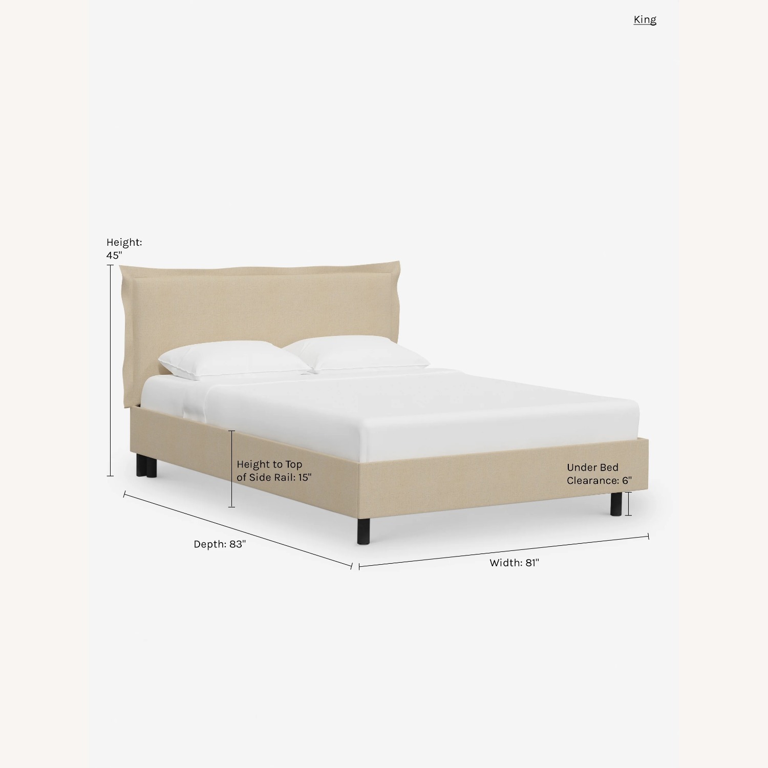 Lulu & Georgia Elara Blue Fabric King Bed - image-4