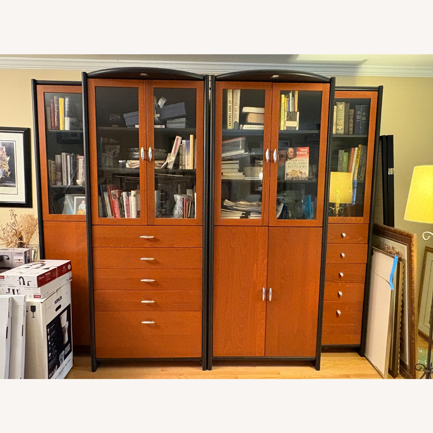 IKEA Black Wood Wall Unit - image-1