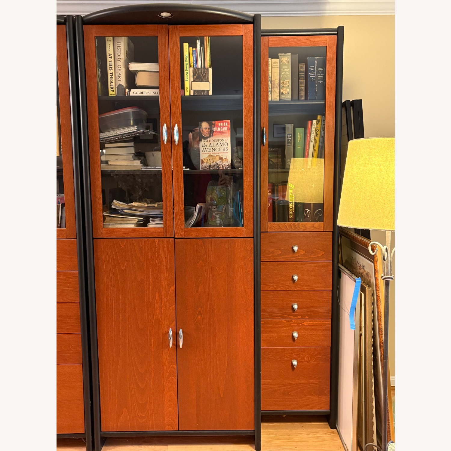 IKEA Black Wood Wall Unit - image-2